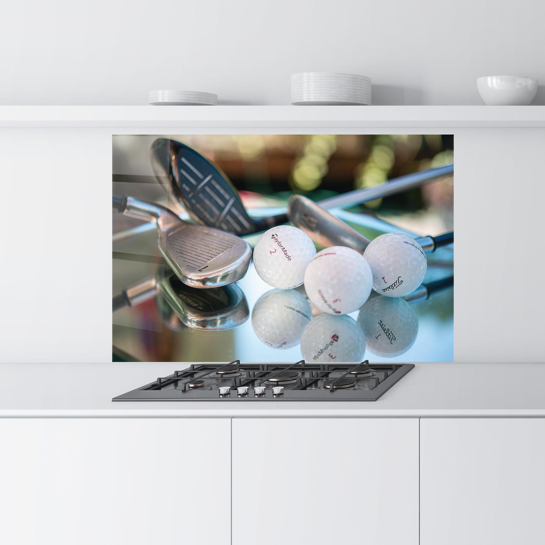 Panou Sticla Bucatarie Golf Balls Set mockup 9