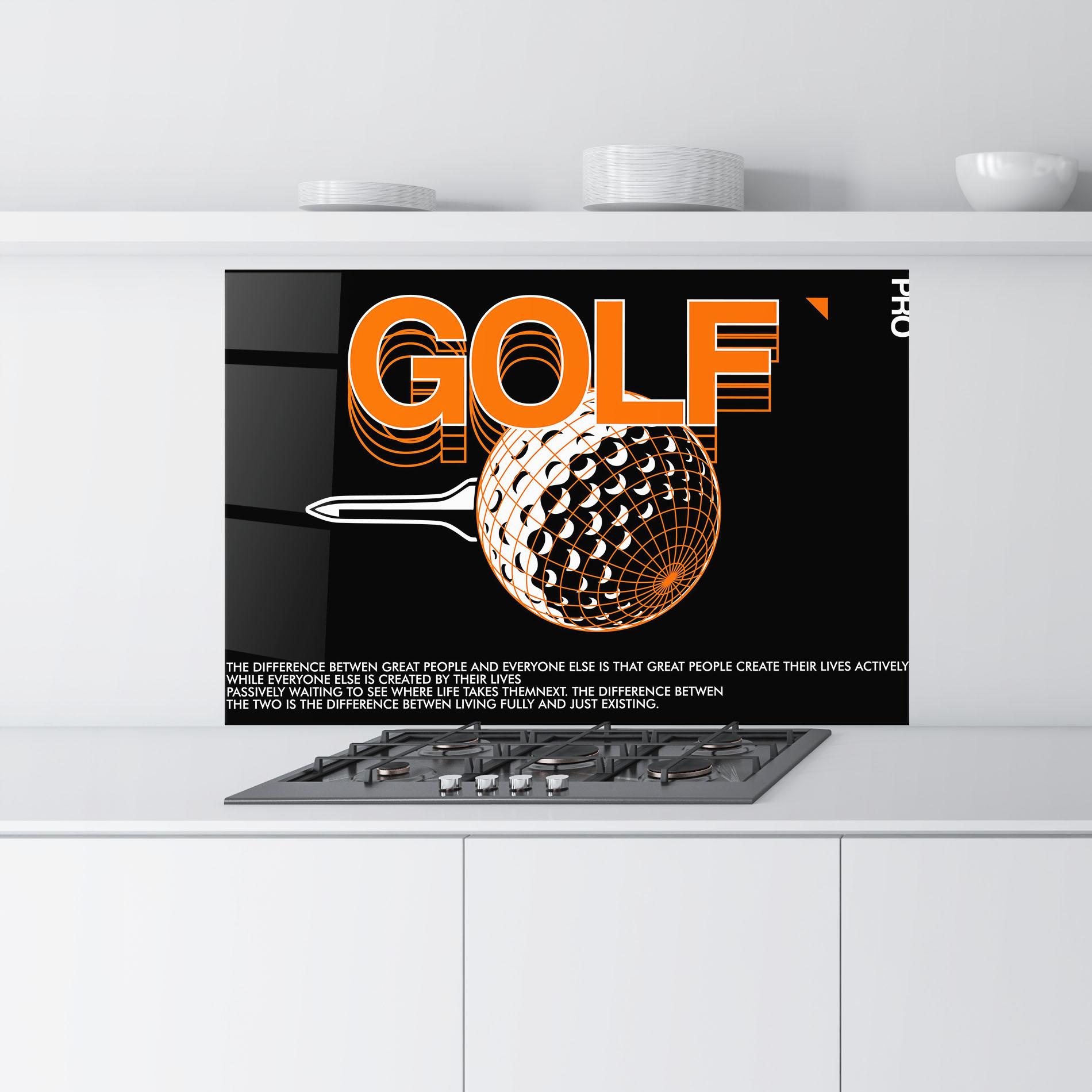 Panou Sticla Bucatarie Golf Great People mockup 9
