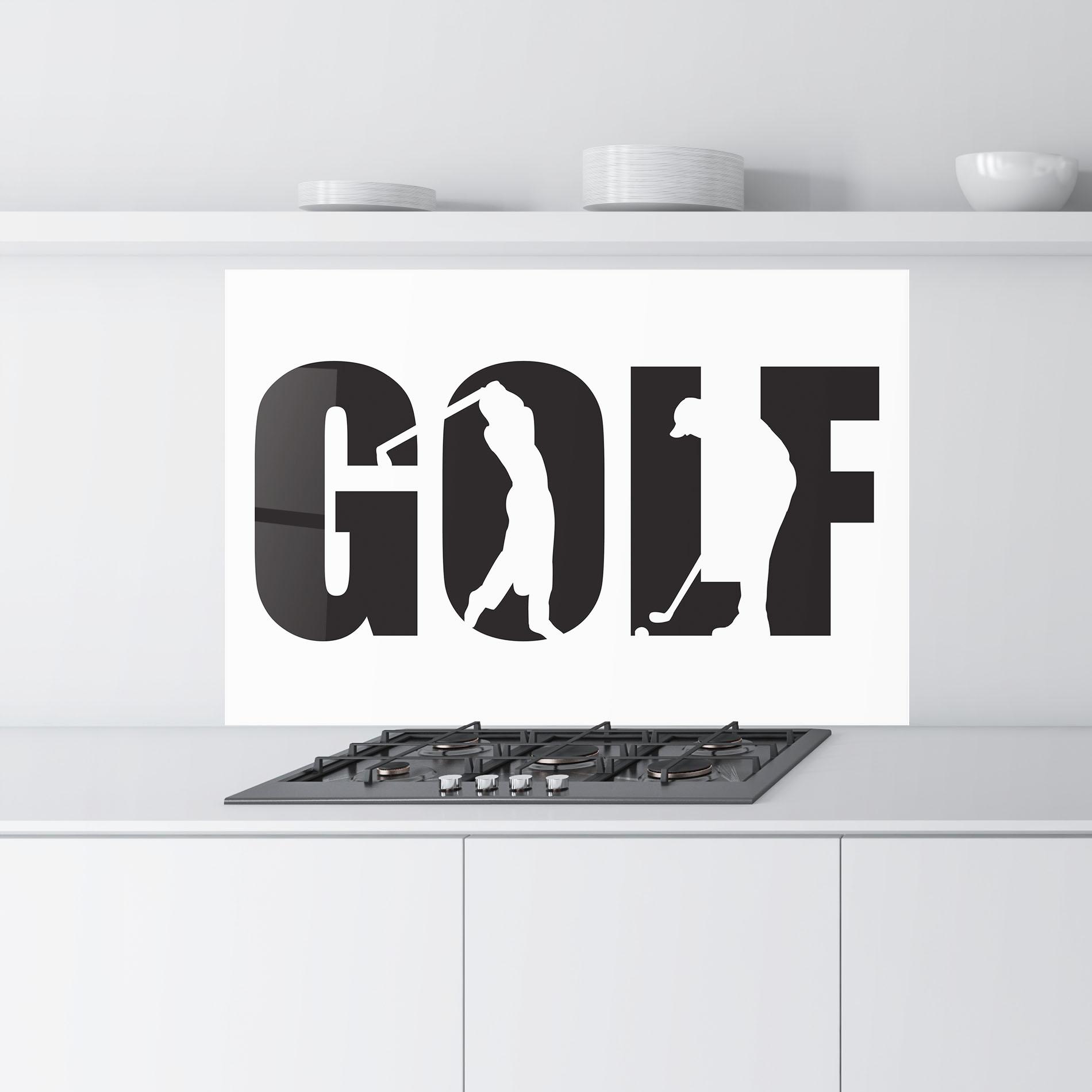 Panou Sticla Bucatarie Golf Text Art mockup 9