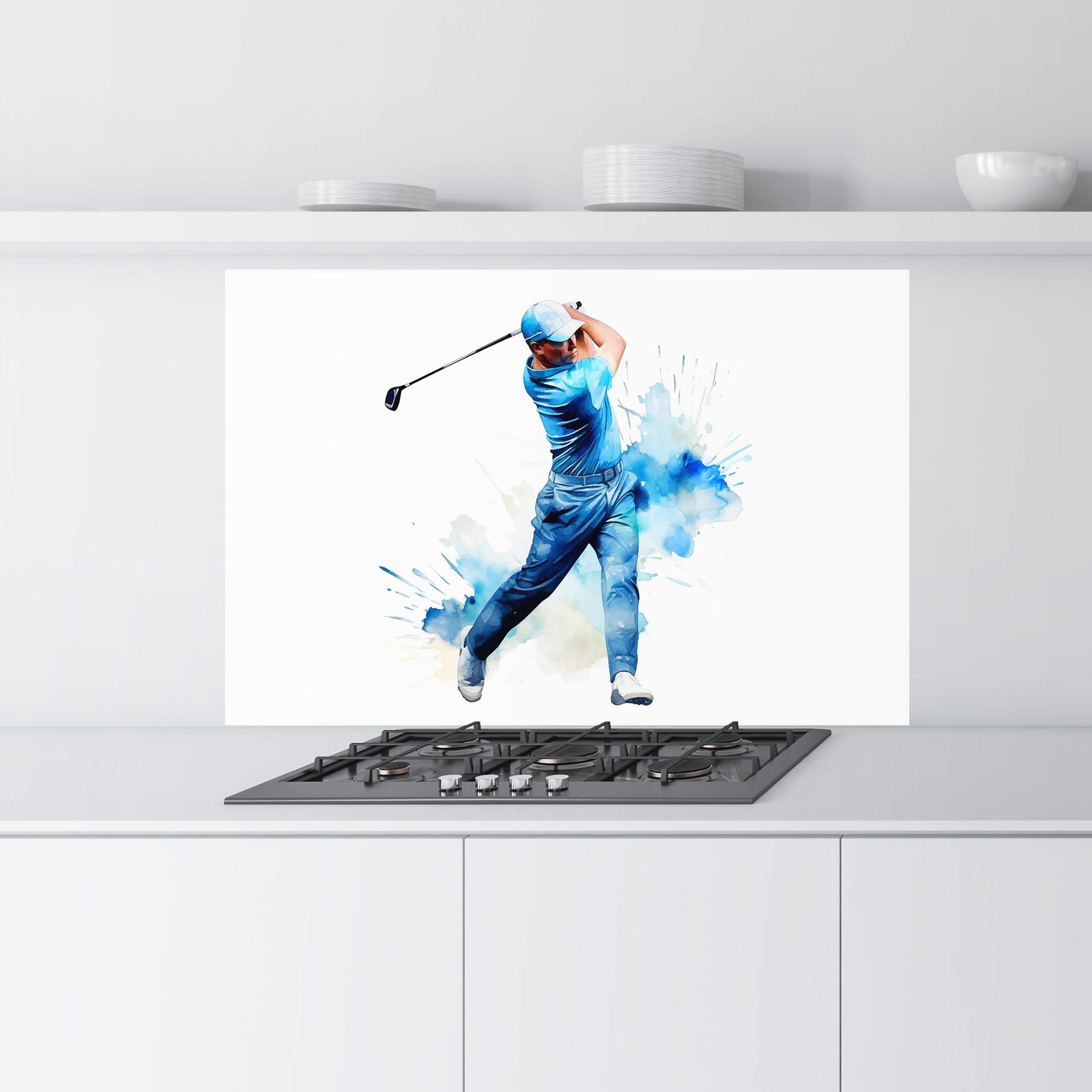 Panou Sticla Bucatarie Golf Watercolor mockup 9