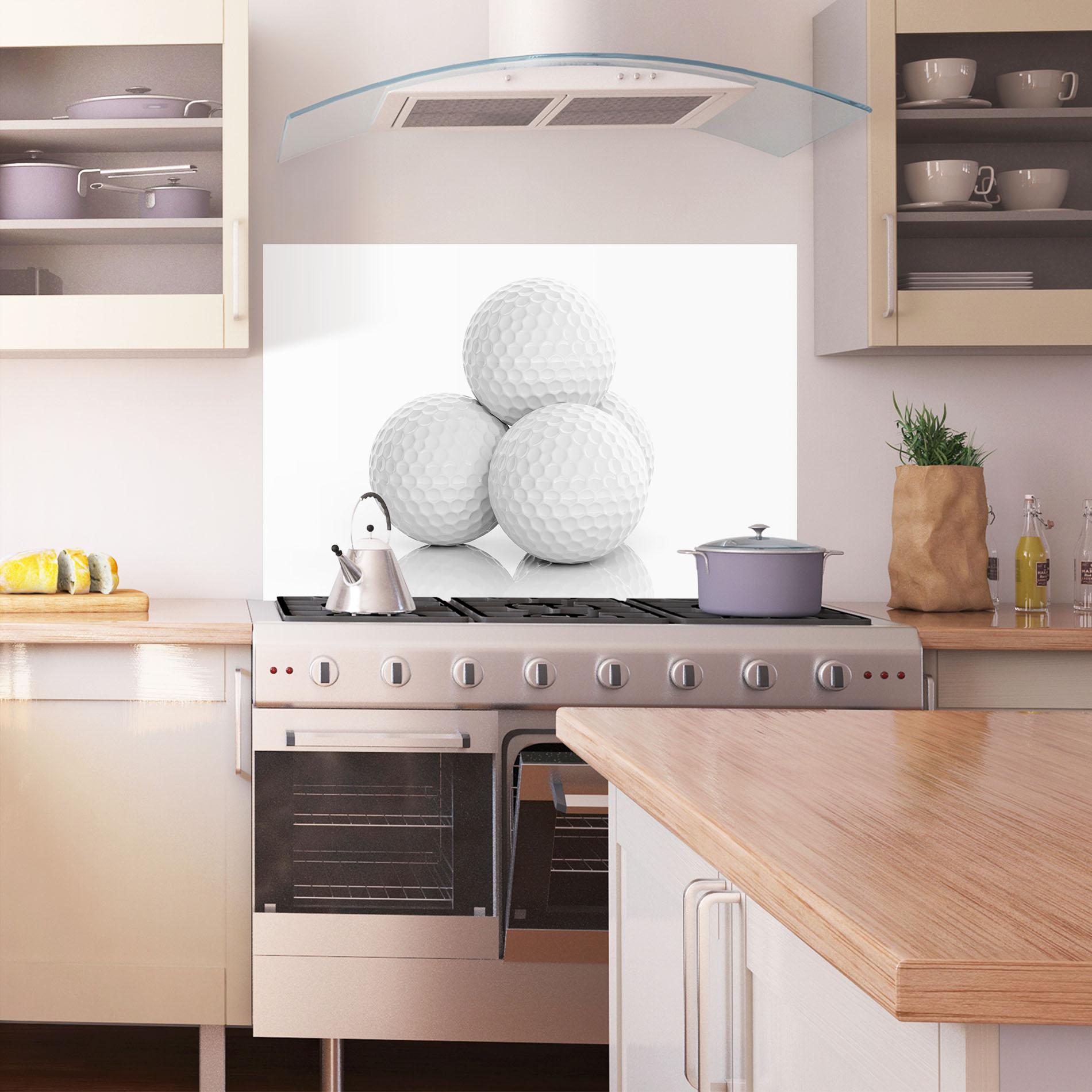 Panou Sticla Bucatarie 3d Golf Balls mockup 1