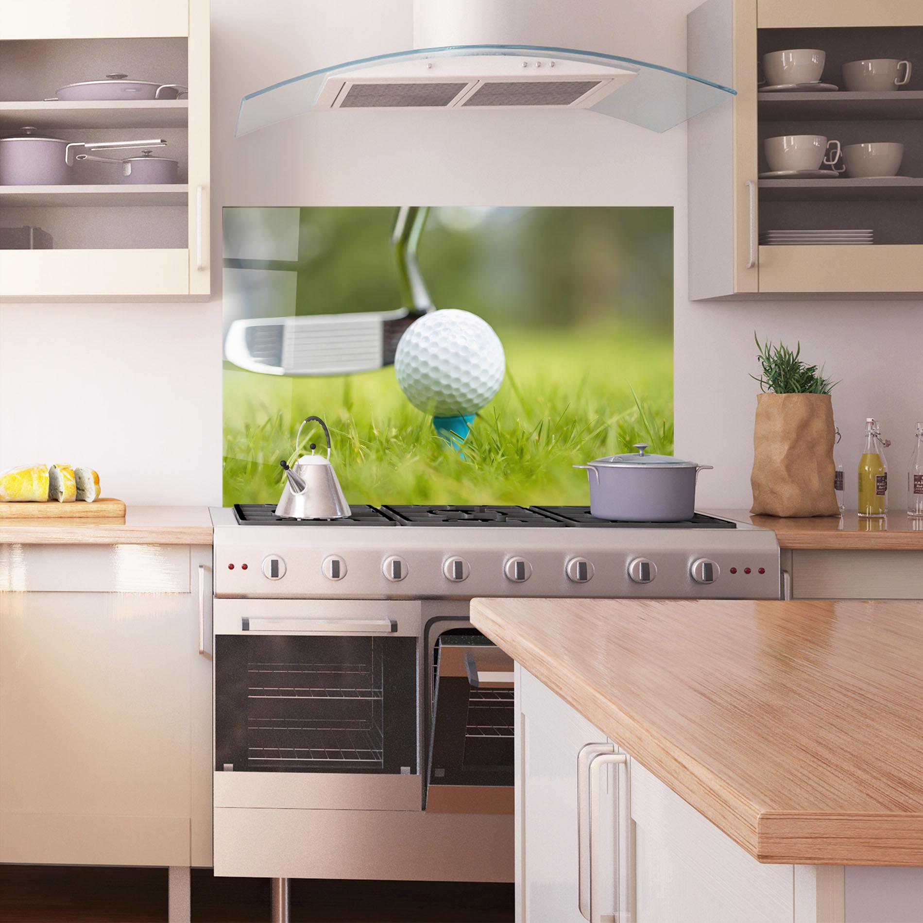 Panou Sticla Bucatarie Golf Ball Tee mockup 1