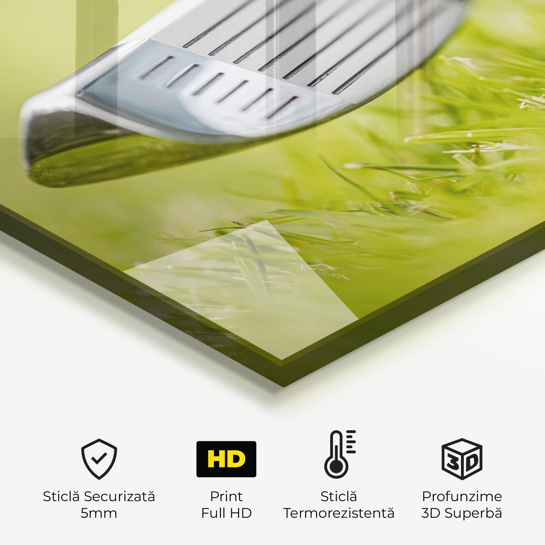 Panou Sticla Bucatarie Golf Ball Grass mockup 2