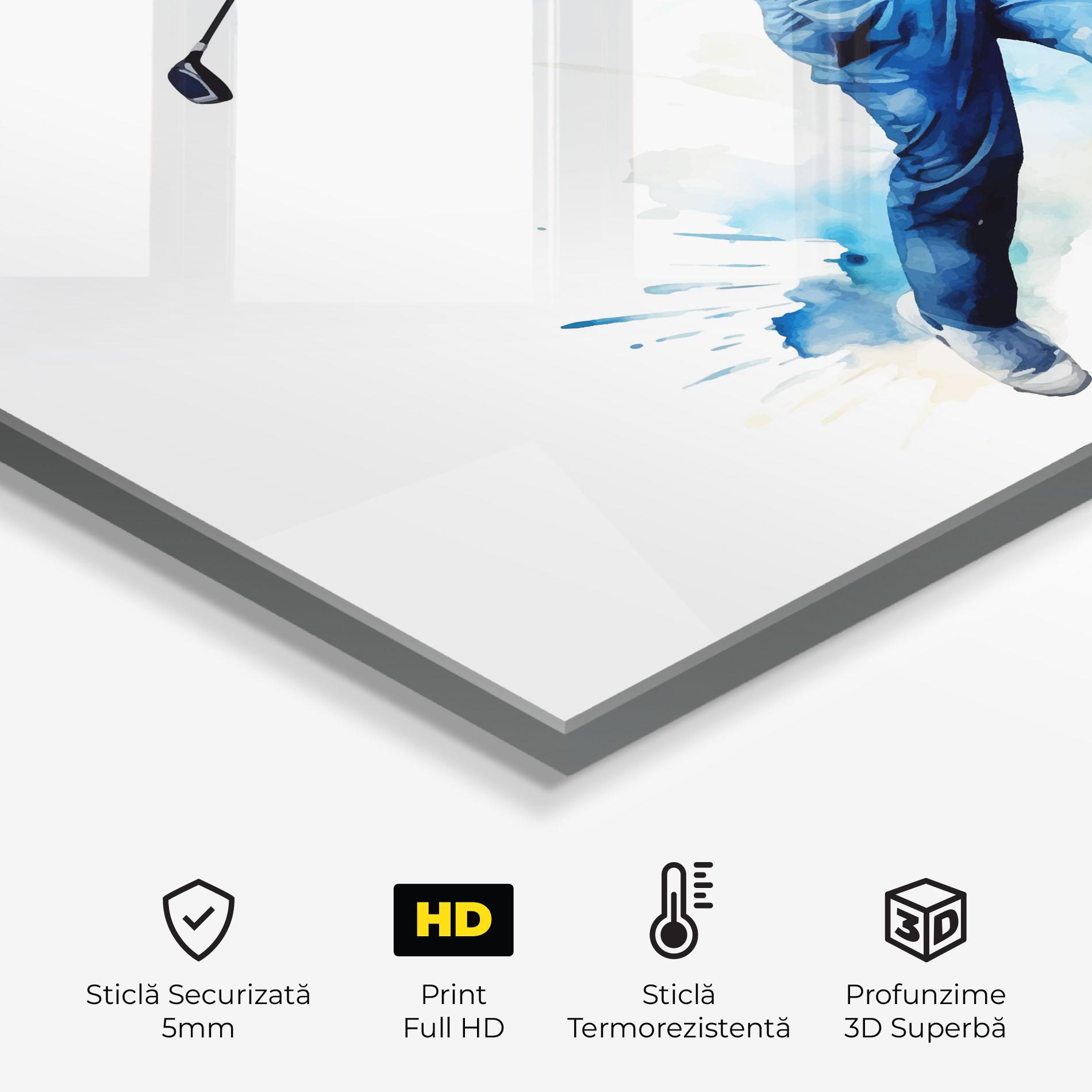 Panou Sticla Bucatarie Golf Watercolor mockup 2