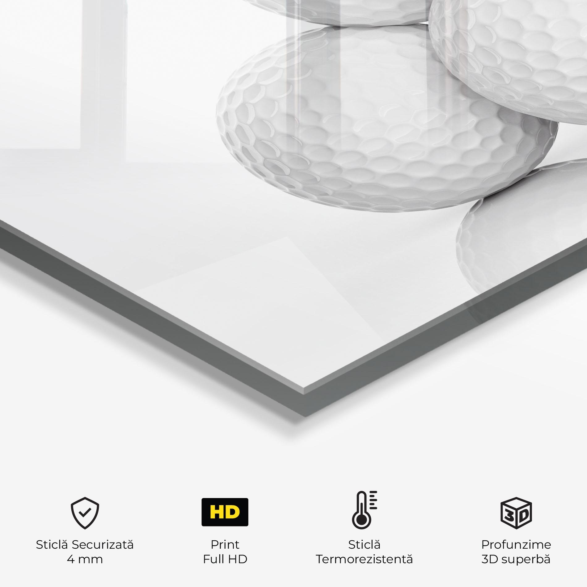 Panou Sticla Bucatarie 3d Golf Balls mockup 2