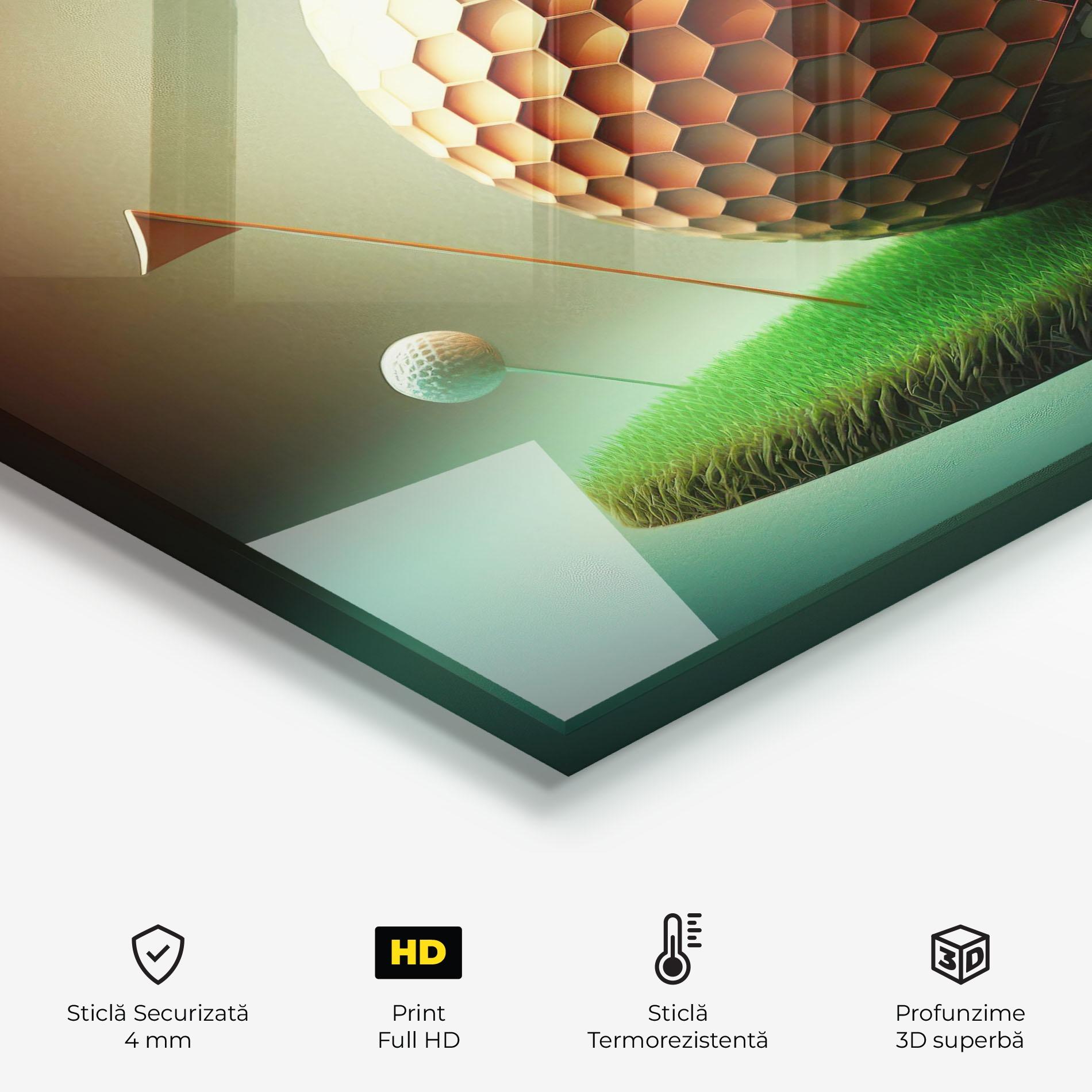 Panou Sticla Bucatarie Golf Ball 3d Style mockup 2
