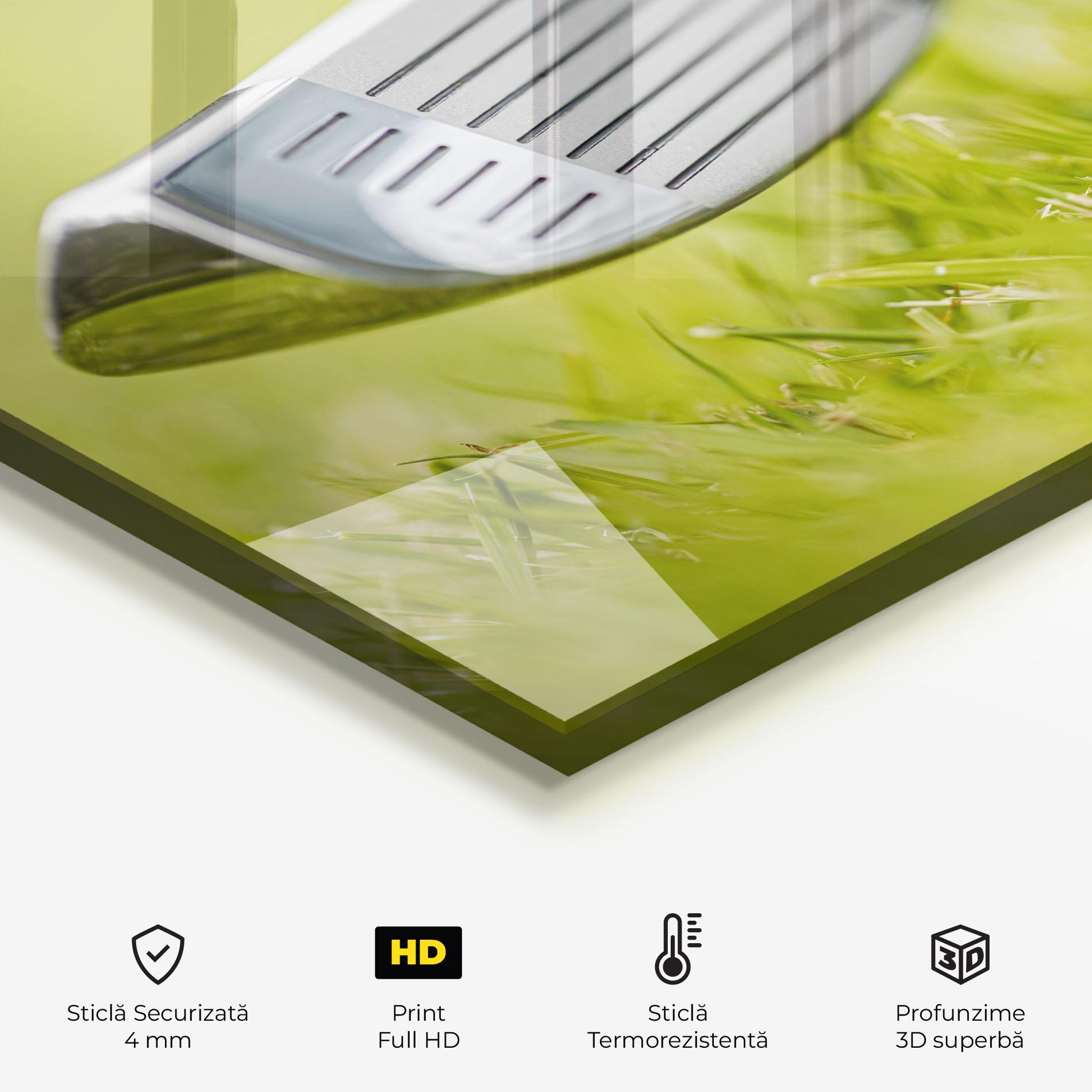 Panou Sticla Bucatarie Golf Ball Grass mockup 2