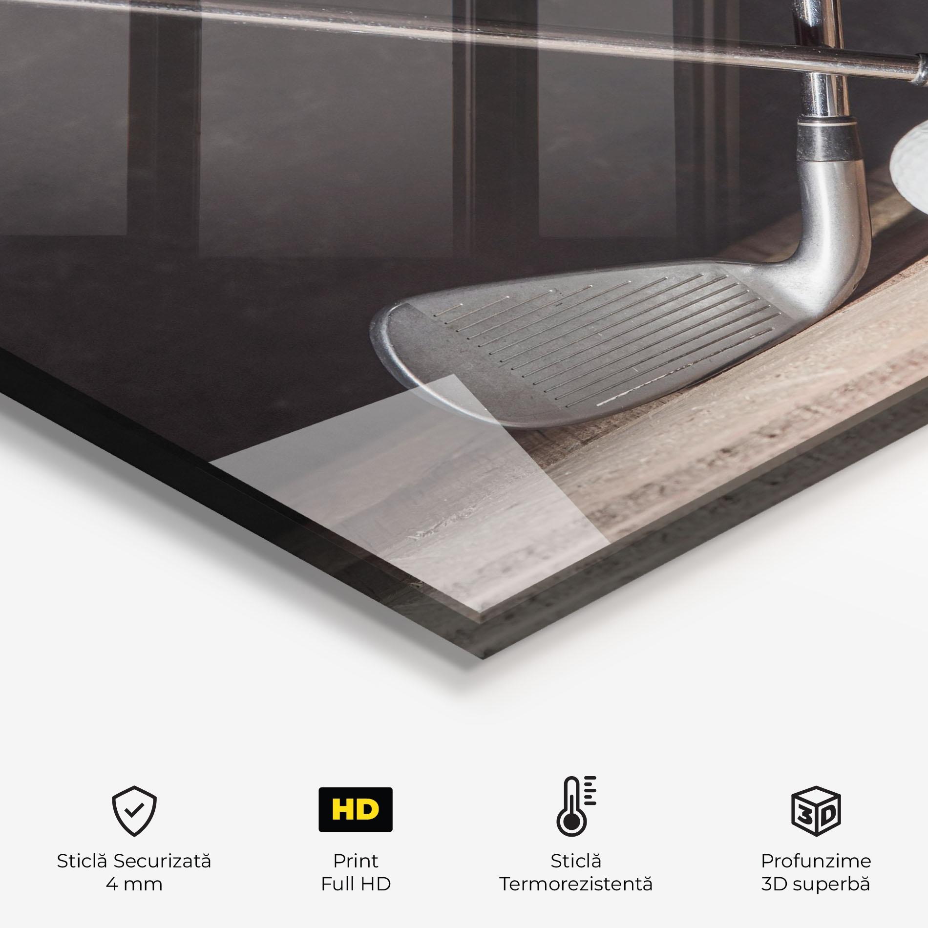 Panou Sticla Bucatarie Golf Club Ball mockup 2