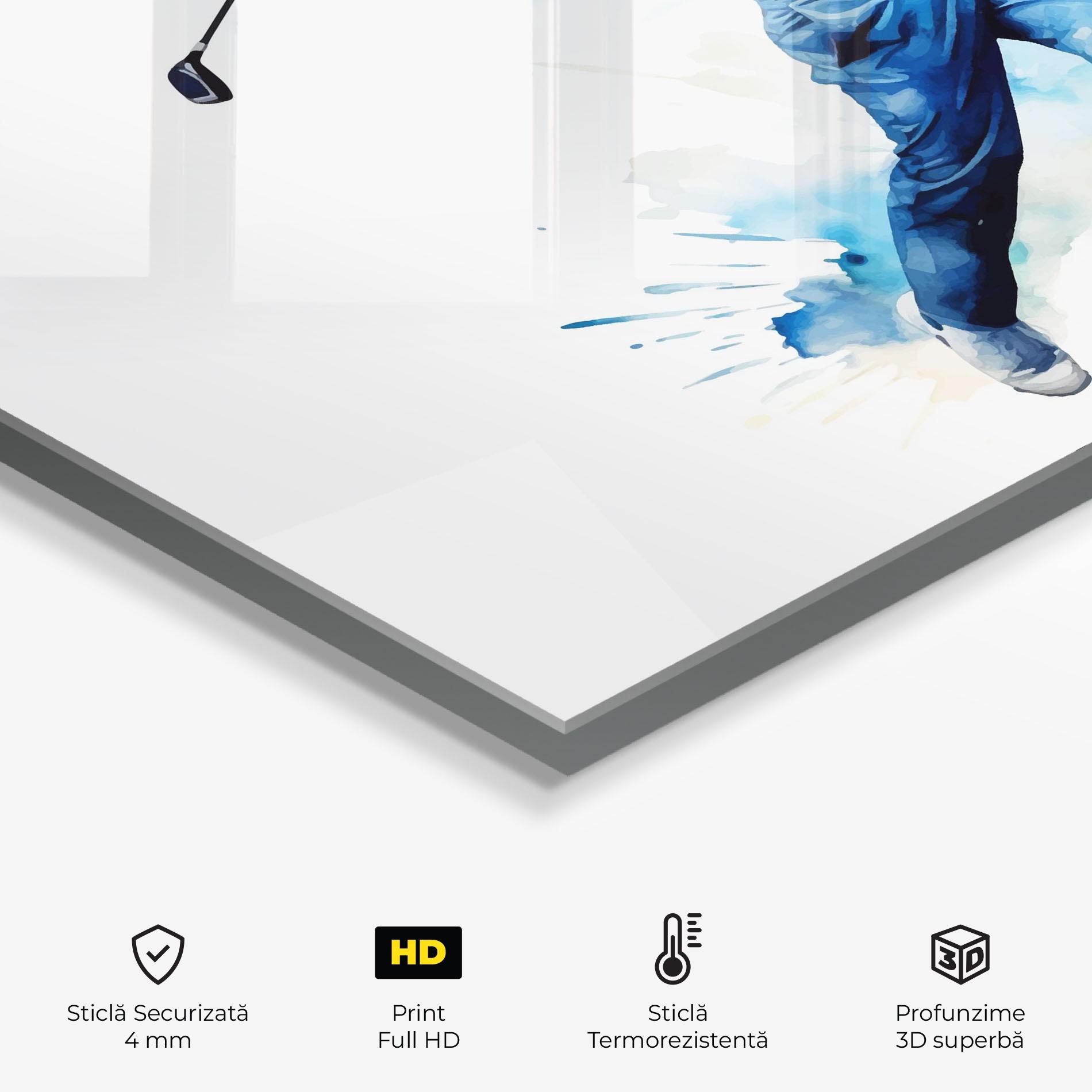 Panou Sticla Bucatarie Golf Watercolor mockup 2