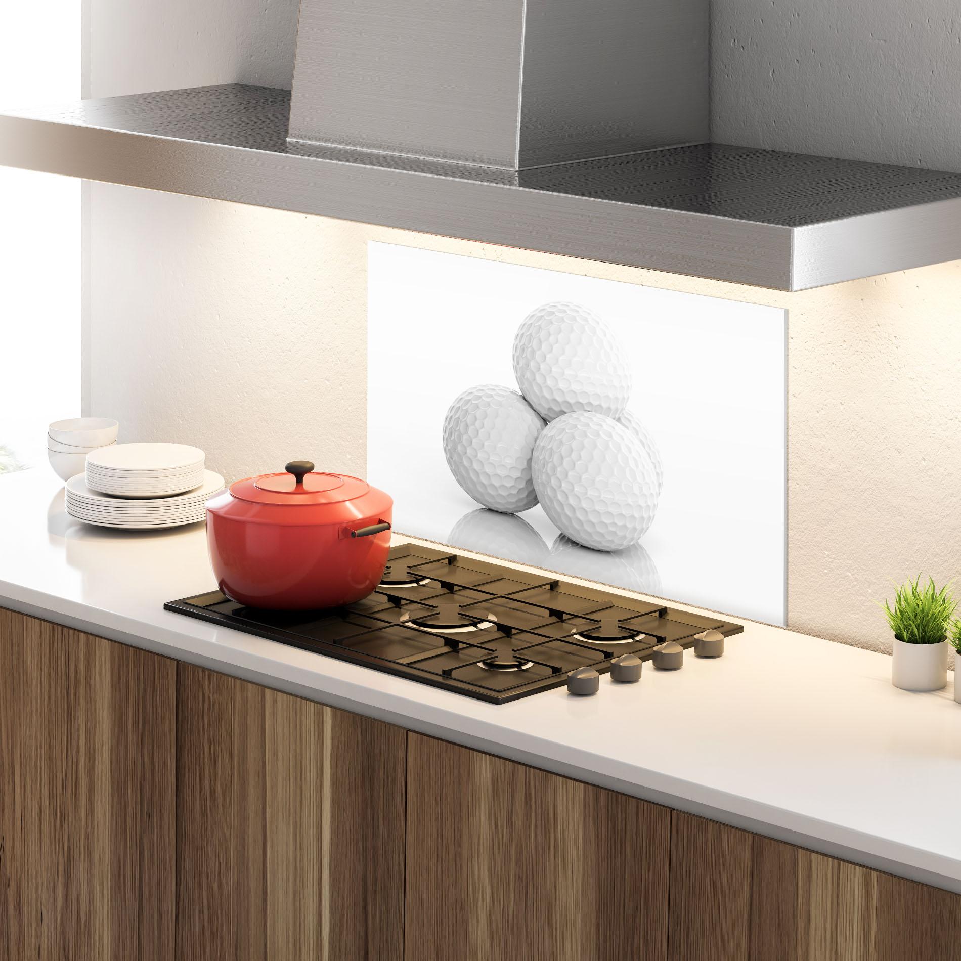 Panou Sticla Bucatarie 3d Golf Balls mockup 4