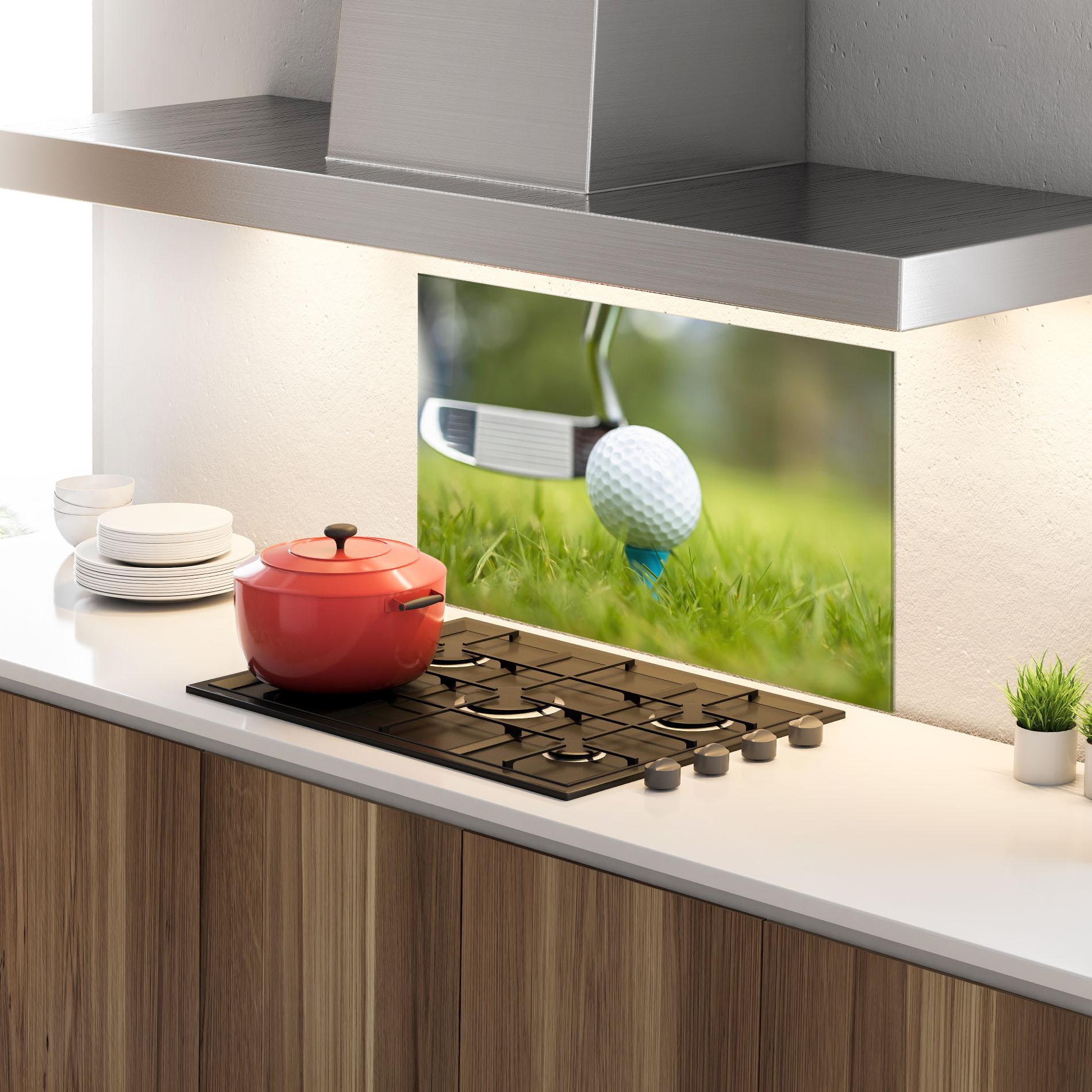 Panou Sticla Bucatarie Golf Ball Tee mockup 4