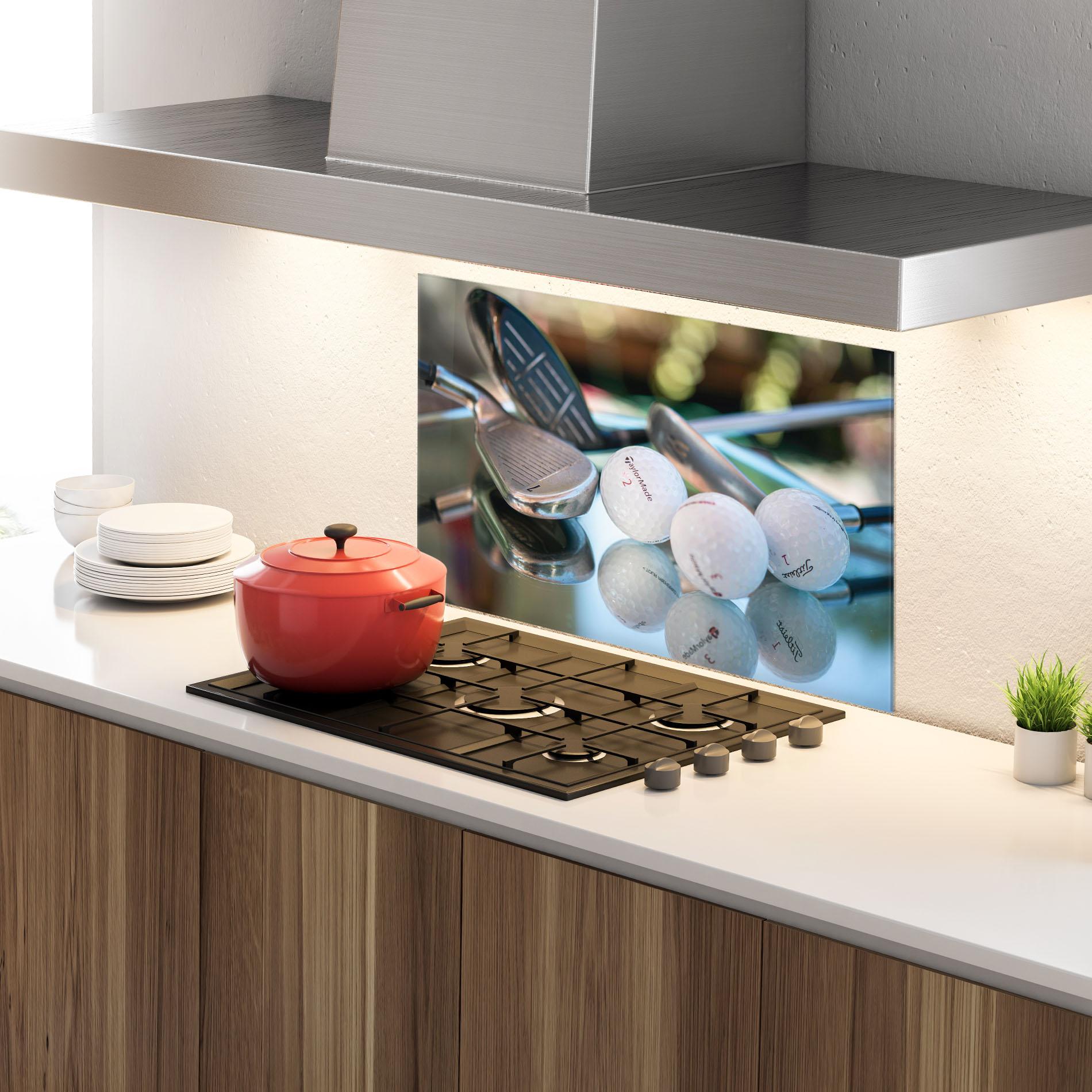 Panou Sticla Bucatarie Golf Balls Set mockup 4