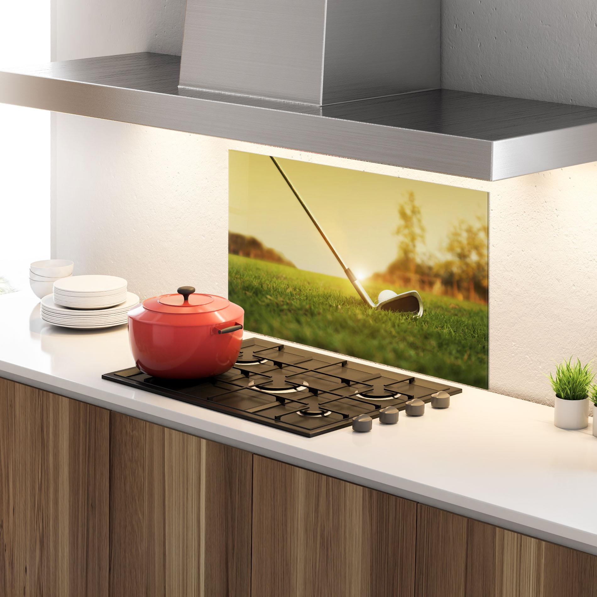 Panou Sticla Bucatarie Golf Course mockup 4