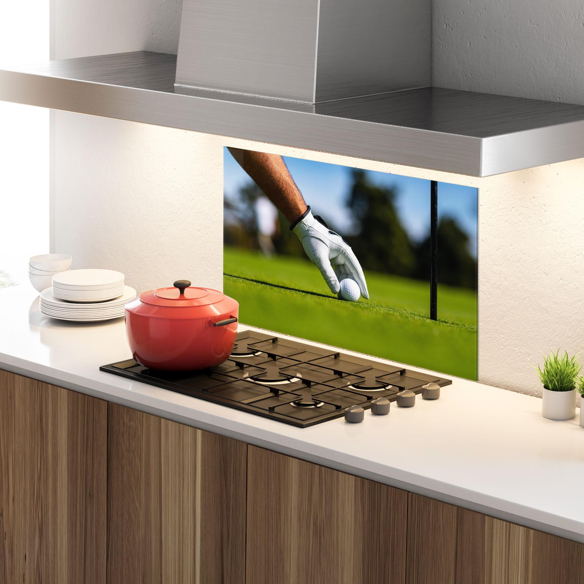 Panou Sticla Bucatarie Golfer Man mockup 4