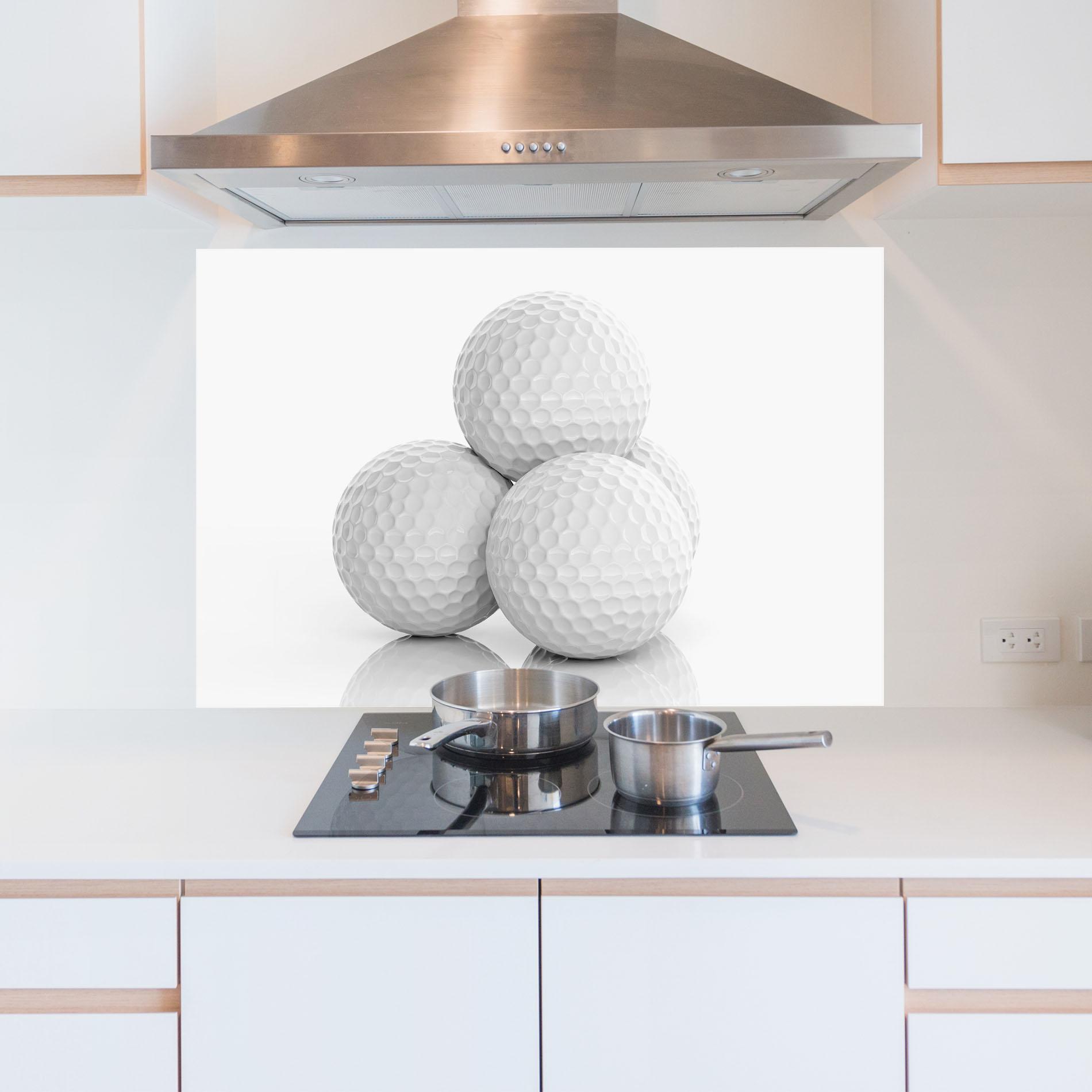 Panou Sticla Bucatarie 3d Golf Balls mockup 5