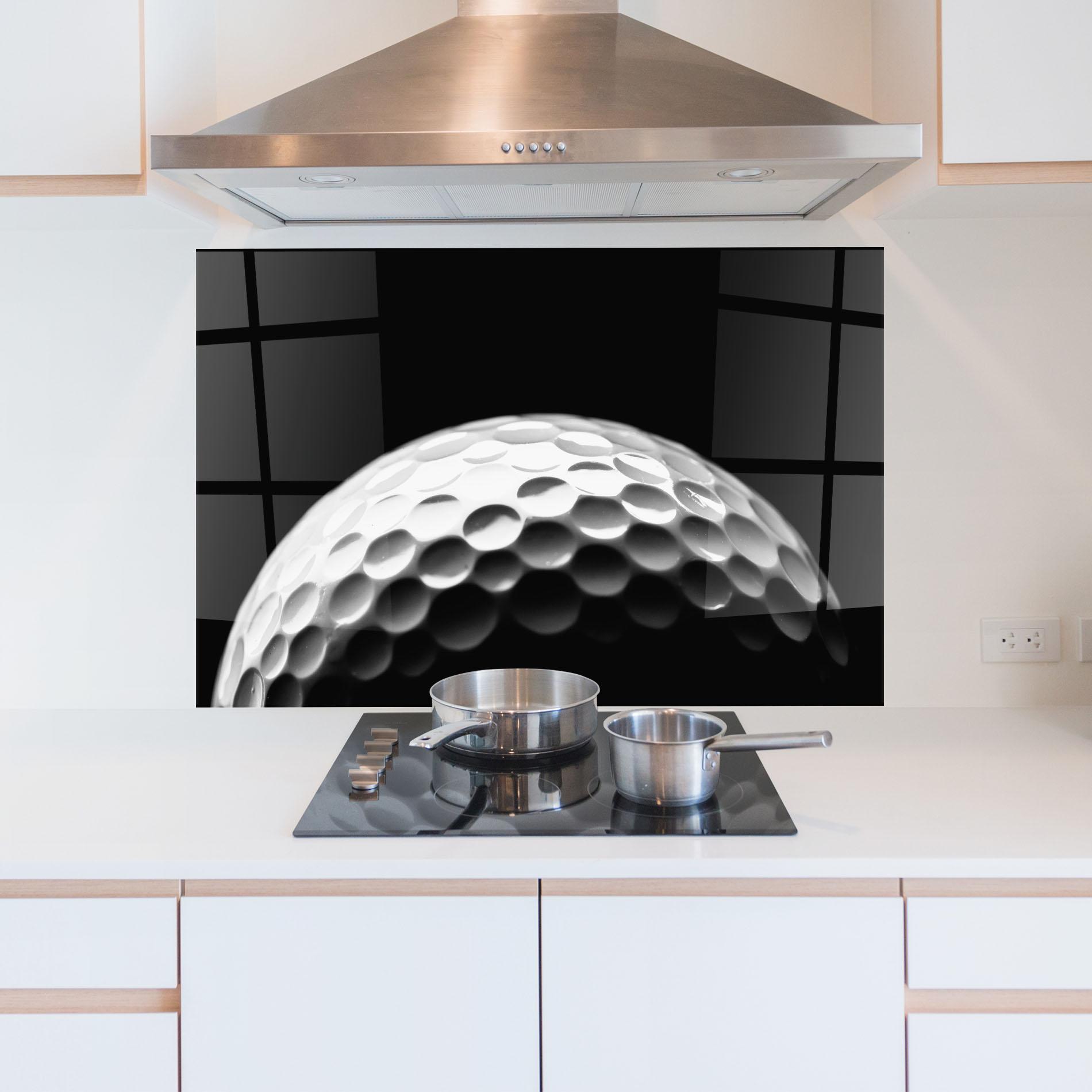 Panou Sticla Bucatarie Golf Ball Close Up mockup 5