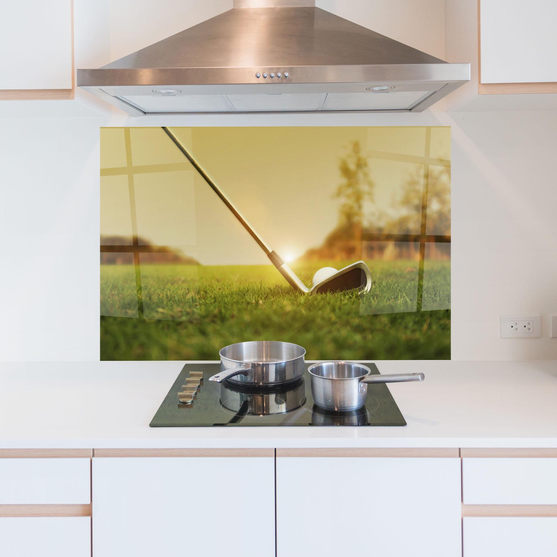 Panou Sticla Bucatarie Golf Course mockup 5