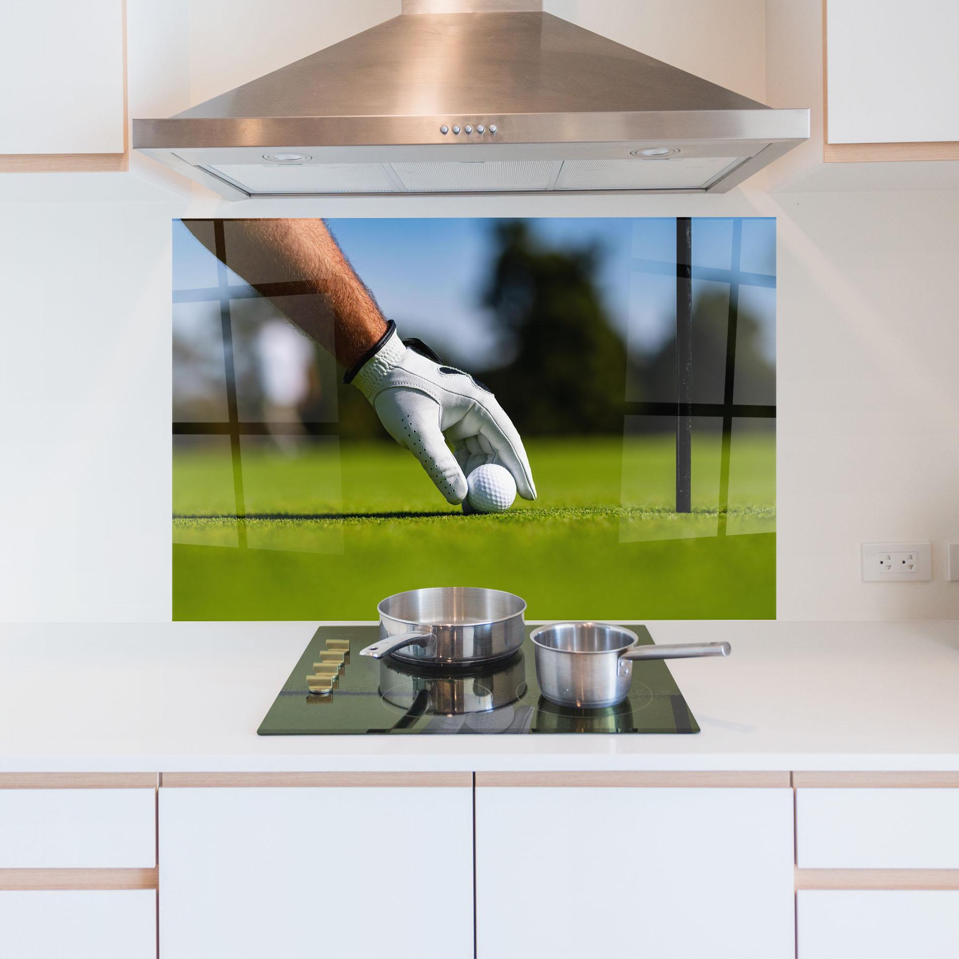 Panou Sticla Bucatarie Golfer Man mockup 5