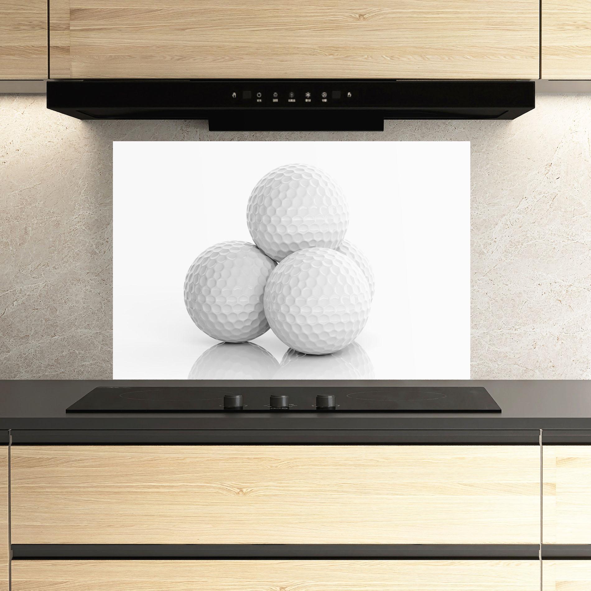 Panou Sticla Bucatarie 3d Golf Balls mockup 3