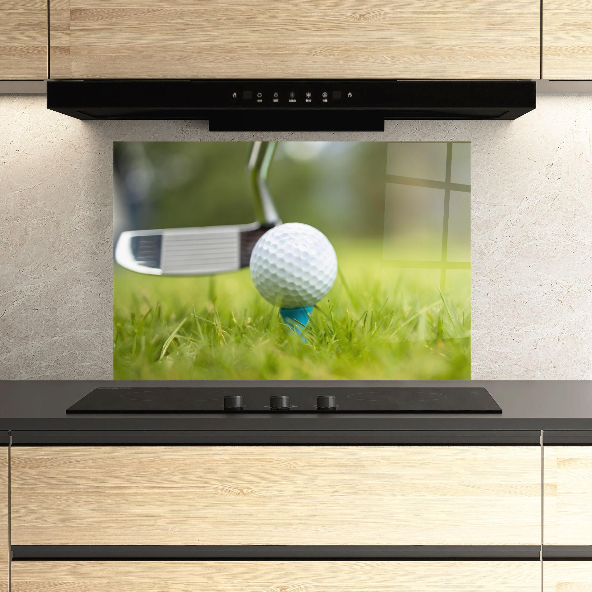 Panou Sticla Bucatarie Golf Ball Tee mockup 3