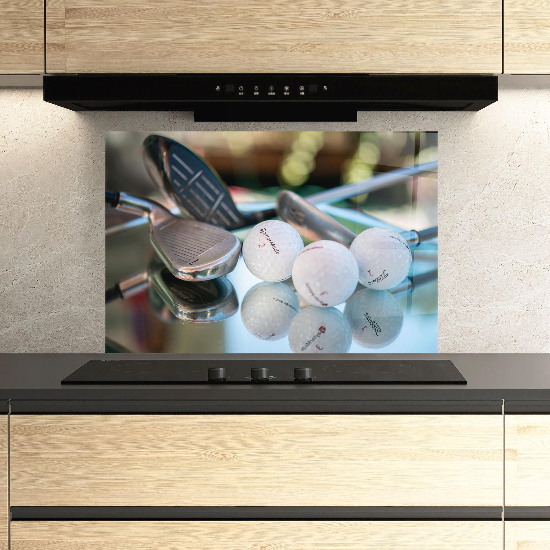 Panou Sticla Bucatarie Golf Balls Set mockup 3