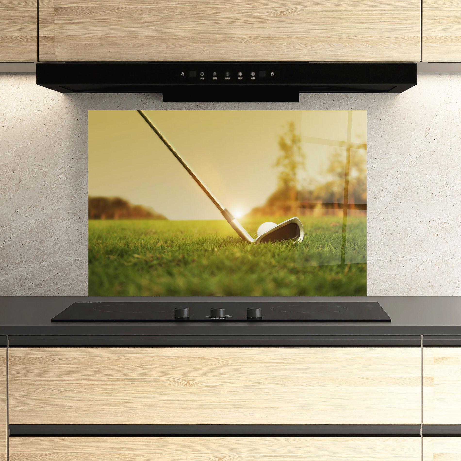 Panou Sticla Bucatarie Golf Course mockup 3