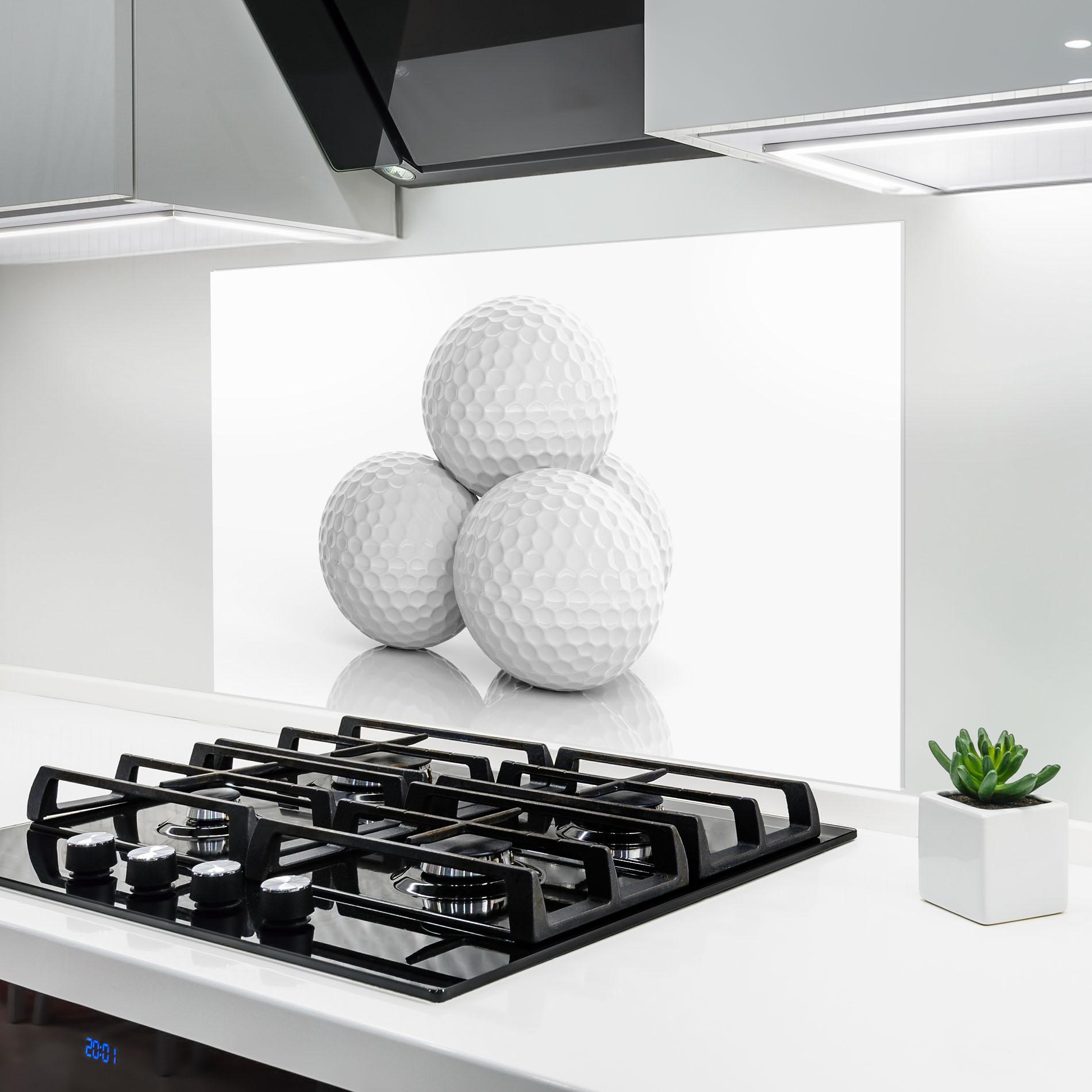 Panou Sticla Bucatarie 3d Golf Balls mockup 6