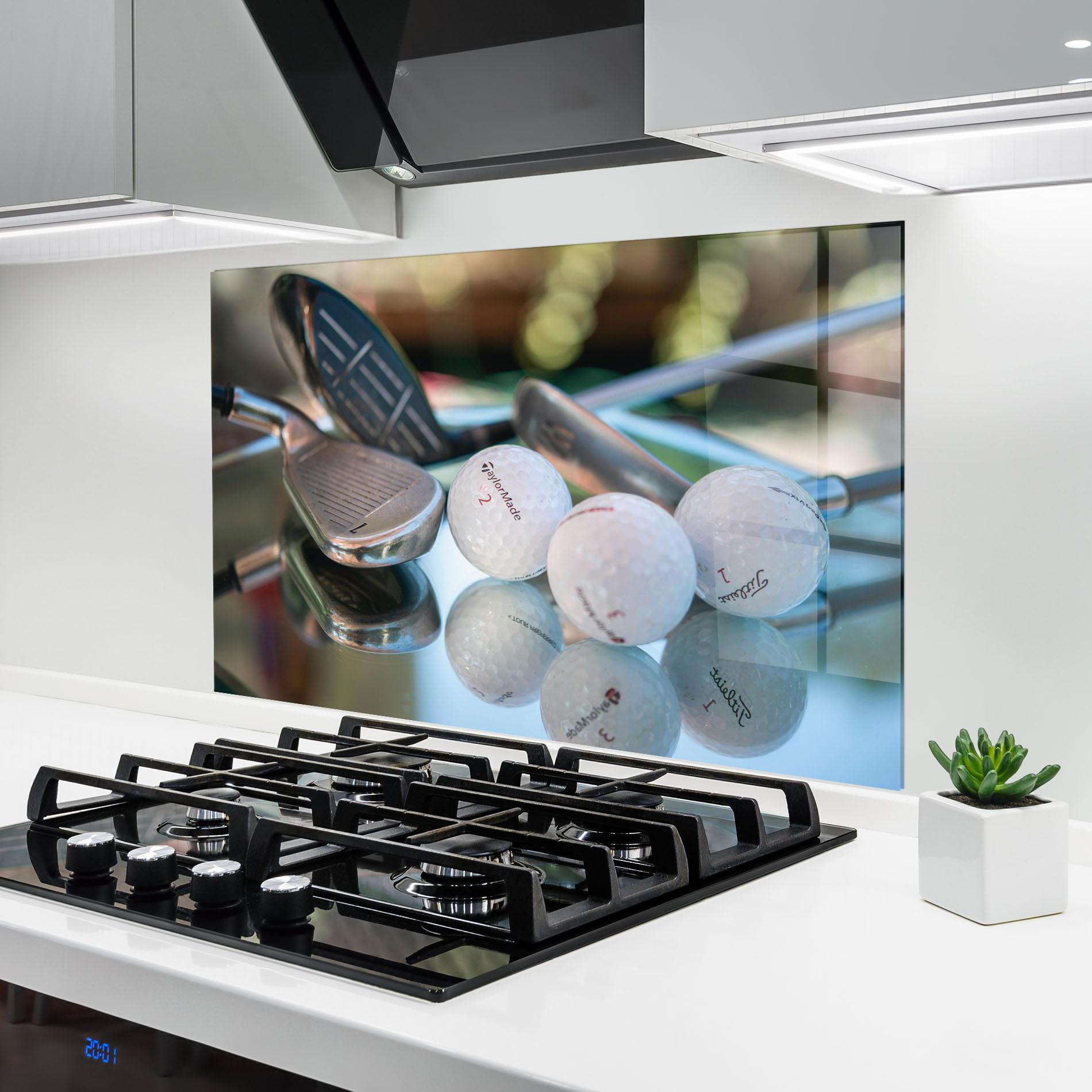 Panou Sticla Bucatarie Golf Balls Set mockup 6