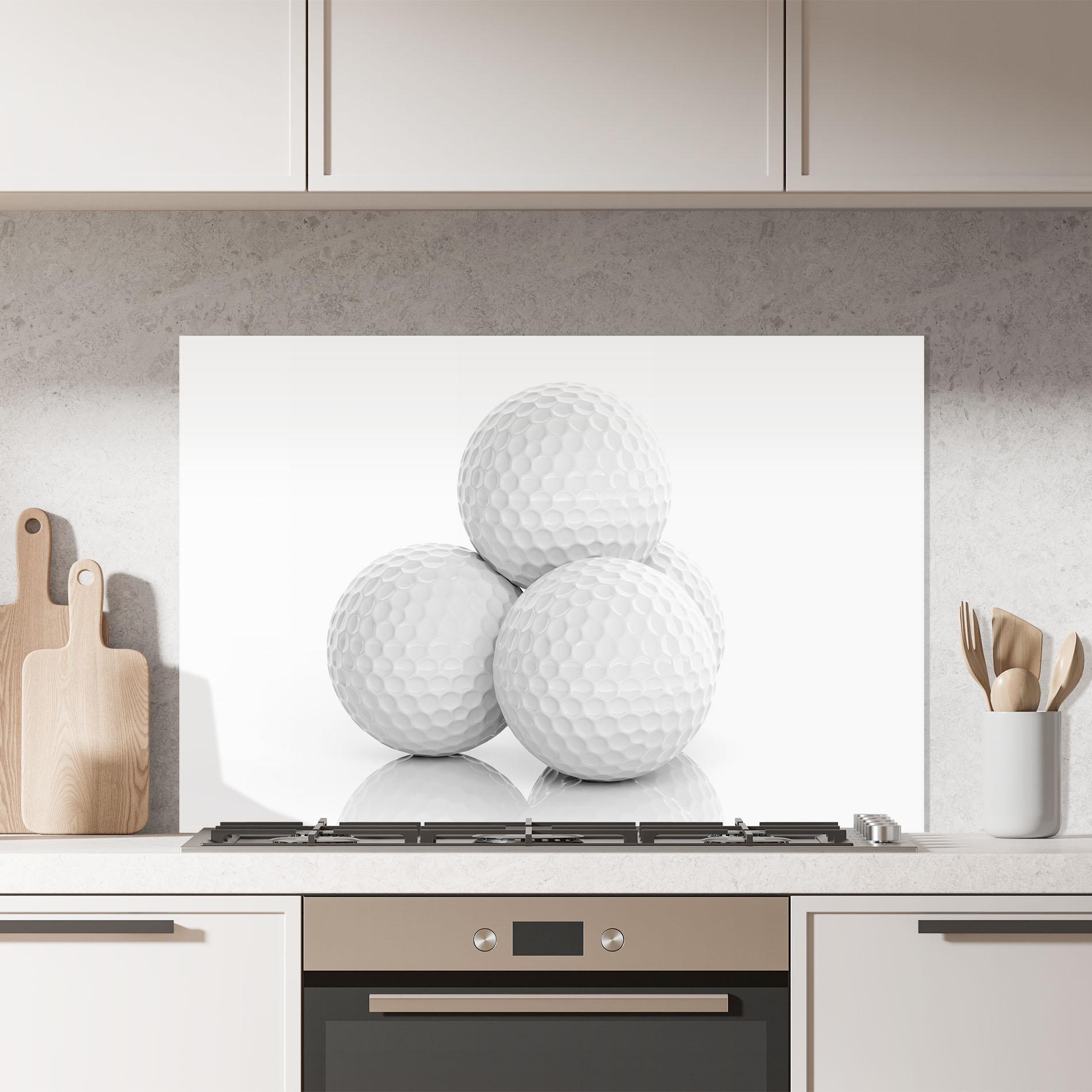 Panou Sticla Bucatarie 3d Golf Balls mockup 7