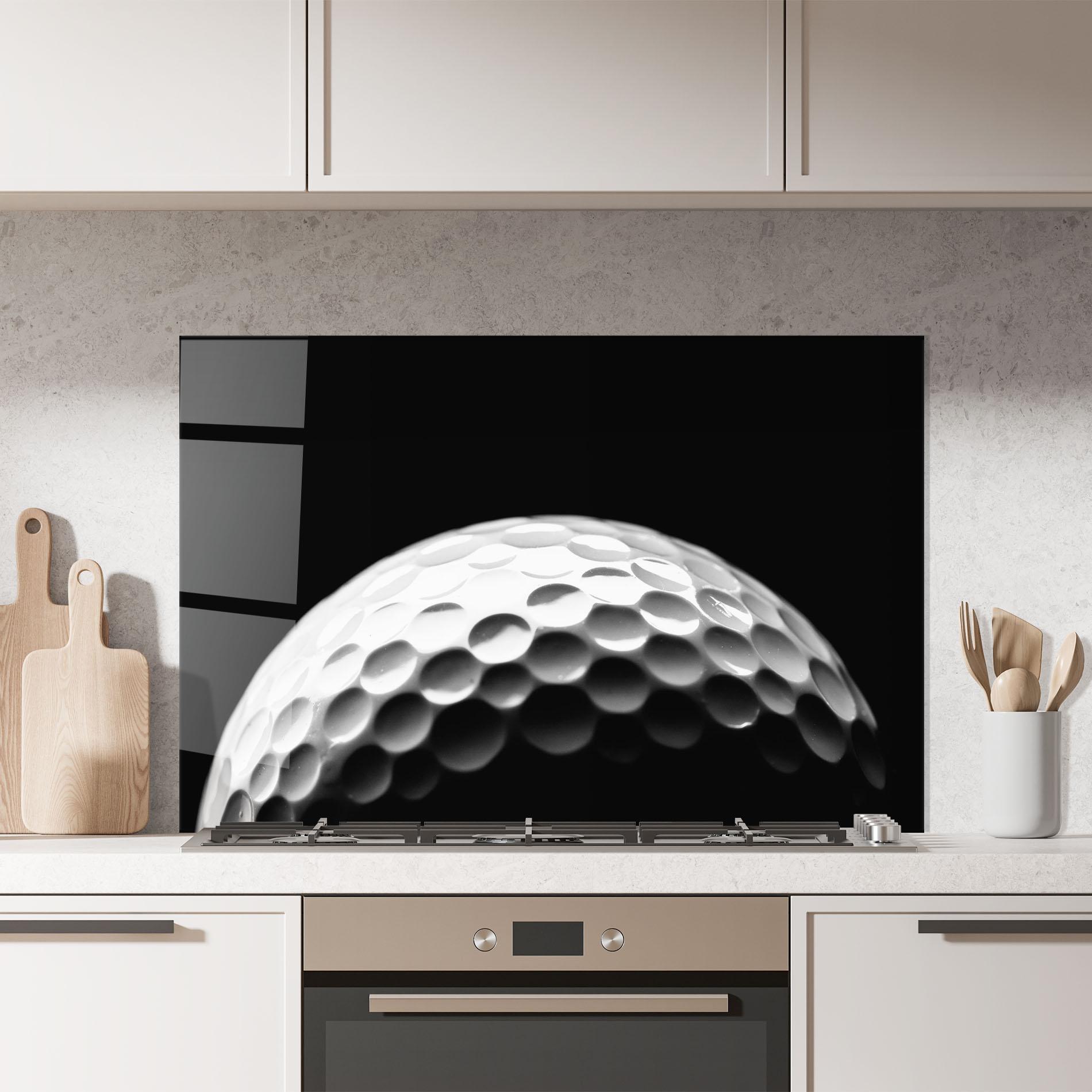 Panou Sticla Bucatarie Golf Ball Close Up mockup 7