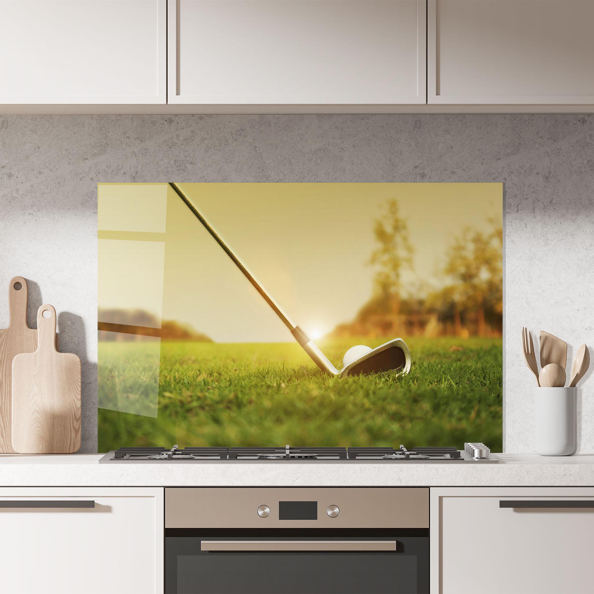 Panou Sticla Bucatarie Golf Course mockup 7