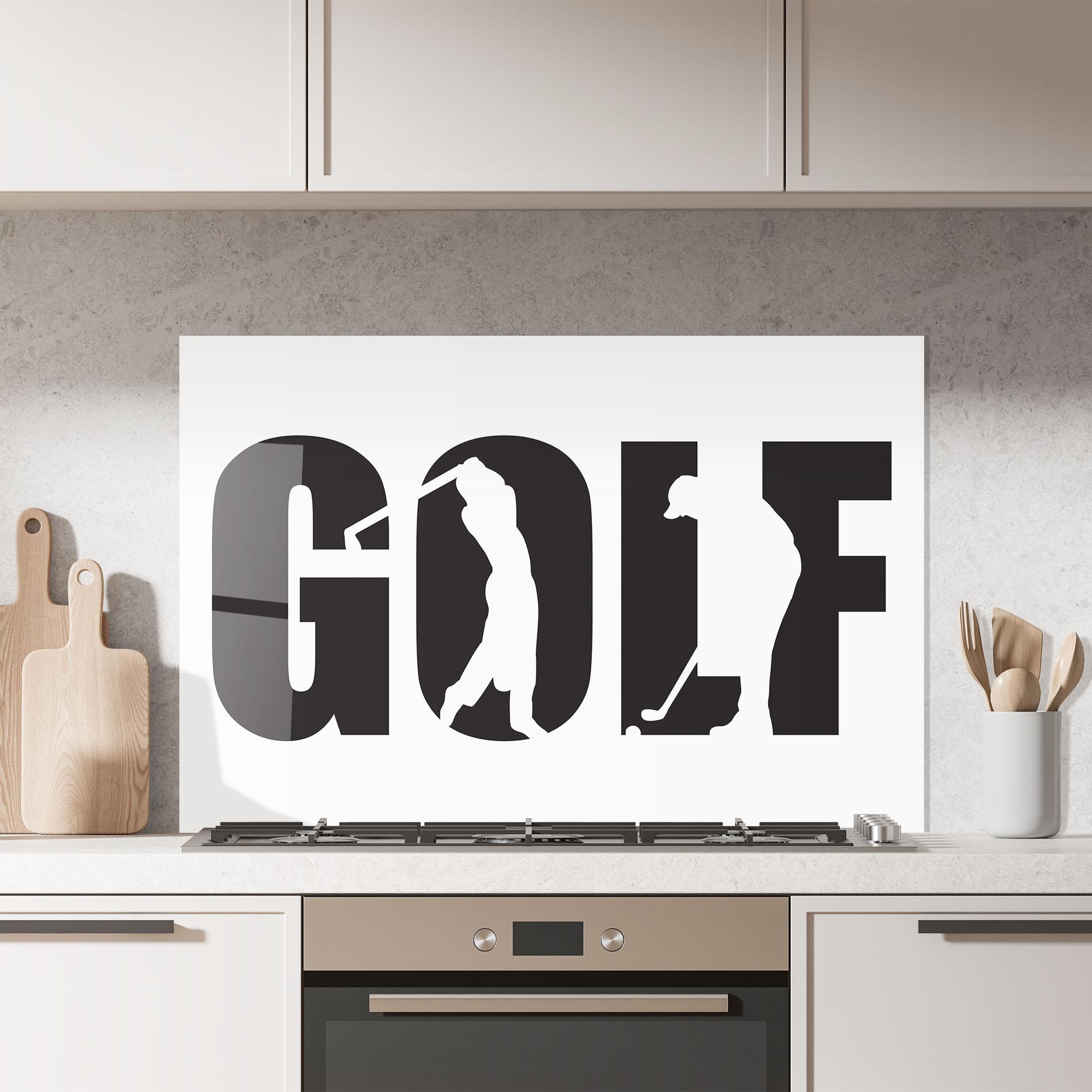 Panou Sticla Bucatarie Golf Text Art mockup 7
