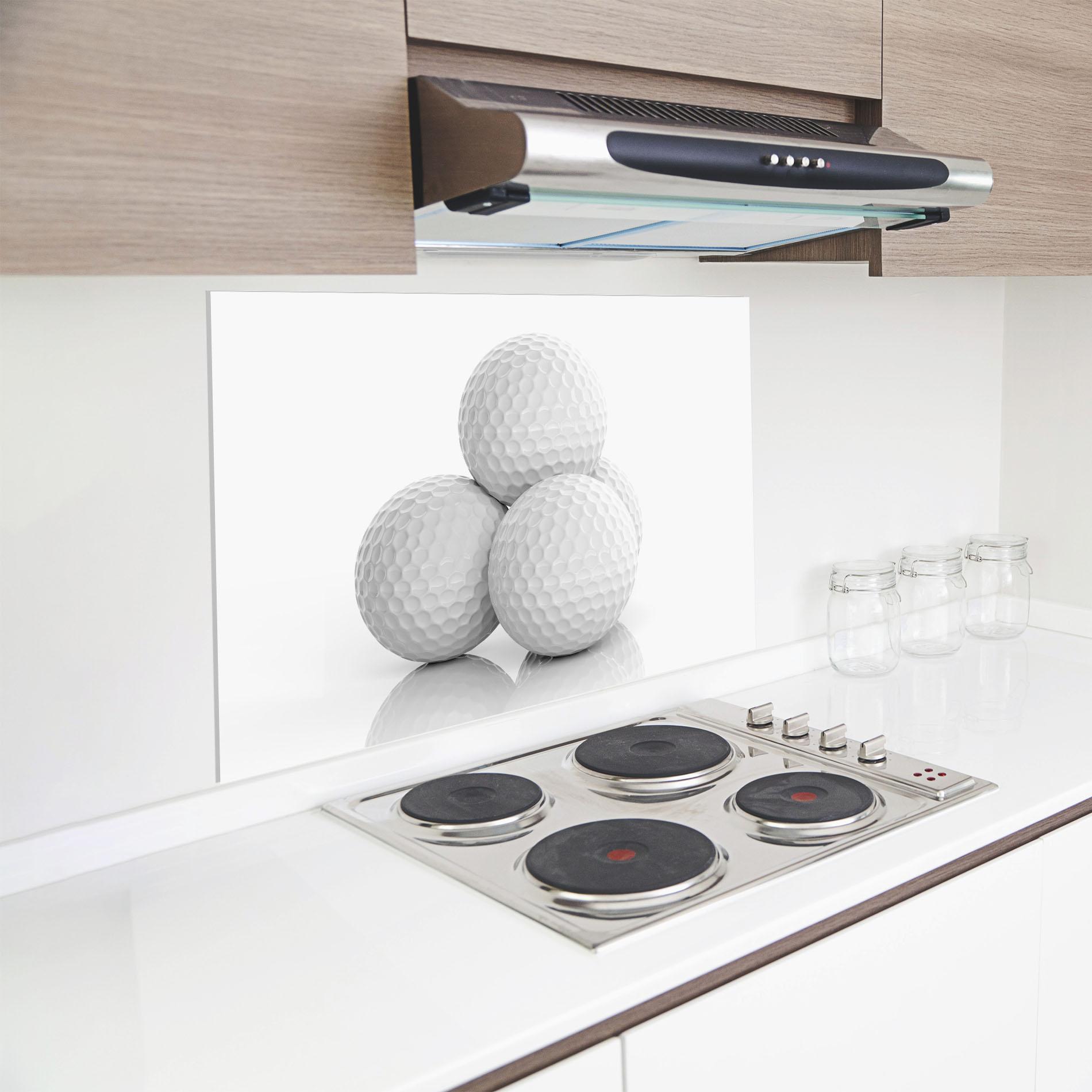 Panou Sticla Bucatarie 3d Golf Balls mockup 8