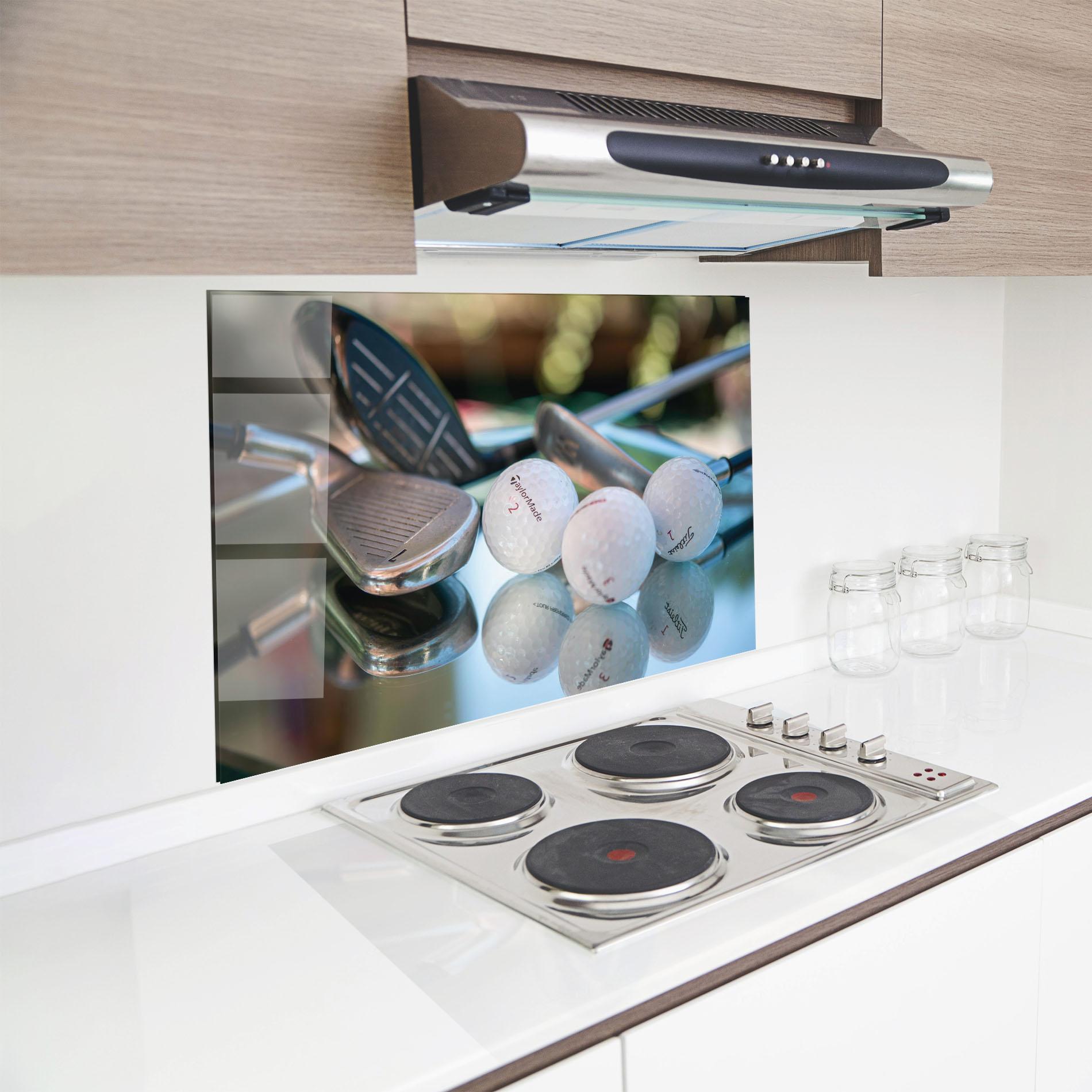 Panou Sticla Bucatarie Golf Balls Set mockup 8