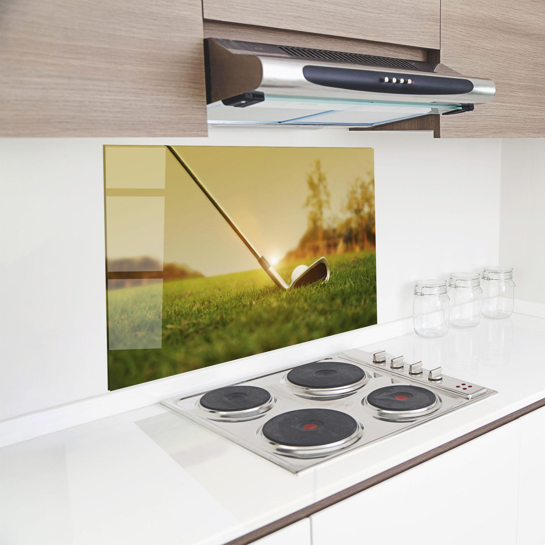 Panou Sticla Bucatarie Golf Course mockup 8