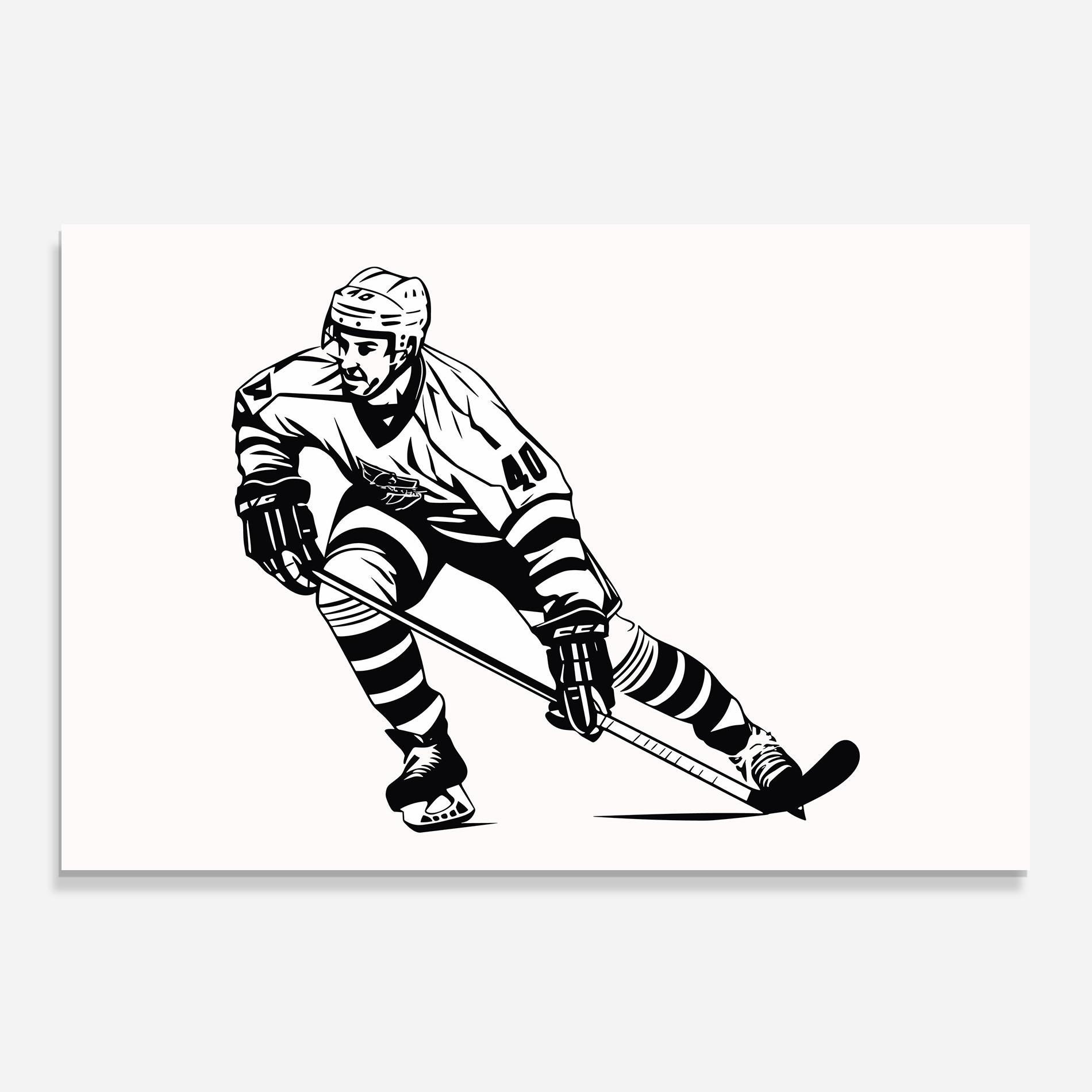 Panou Sticla Bucatarie Hockey Player mockup 0