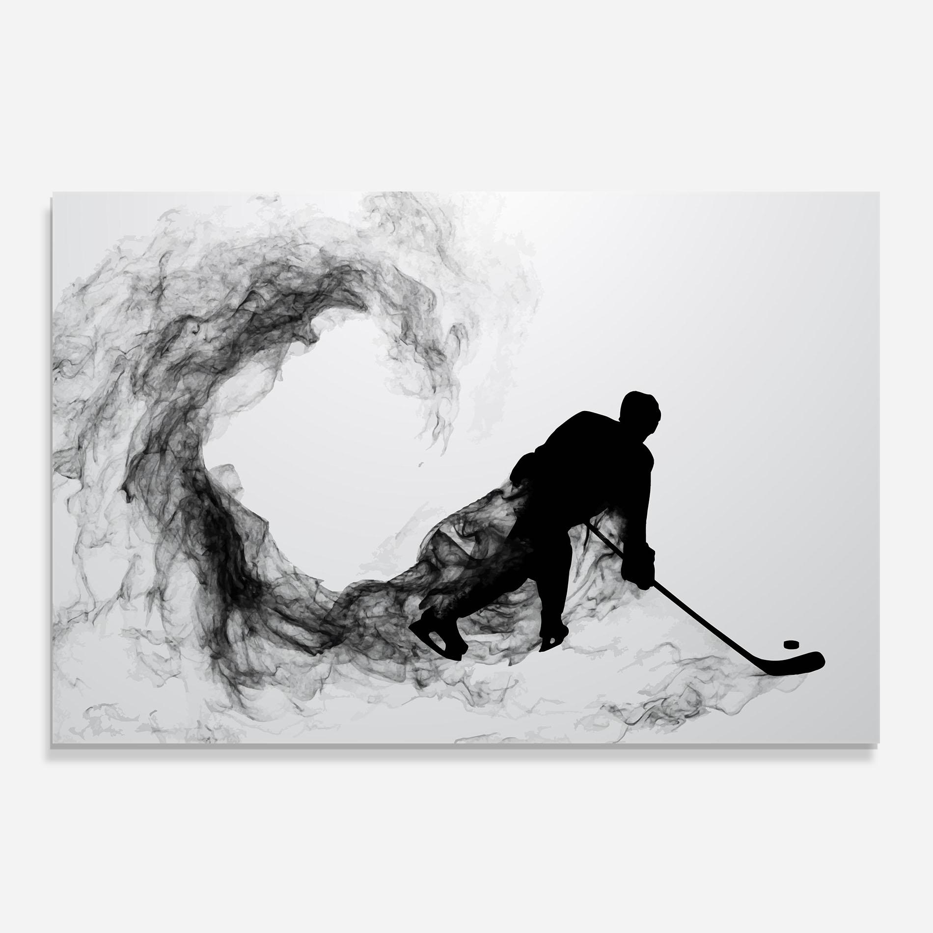 Panou Sticla Bucatarie Hockey Smoke mockup 0