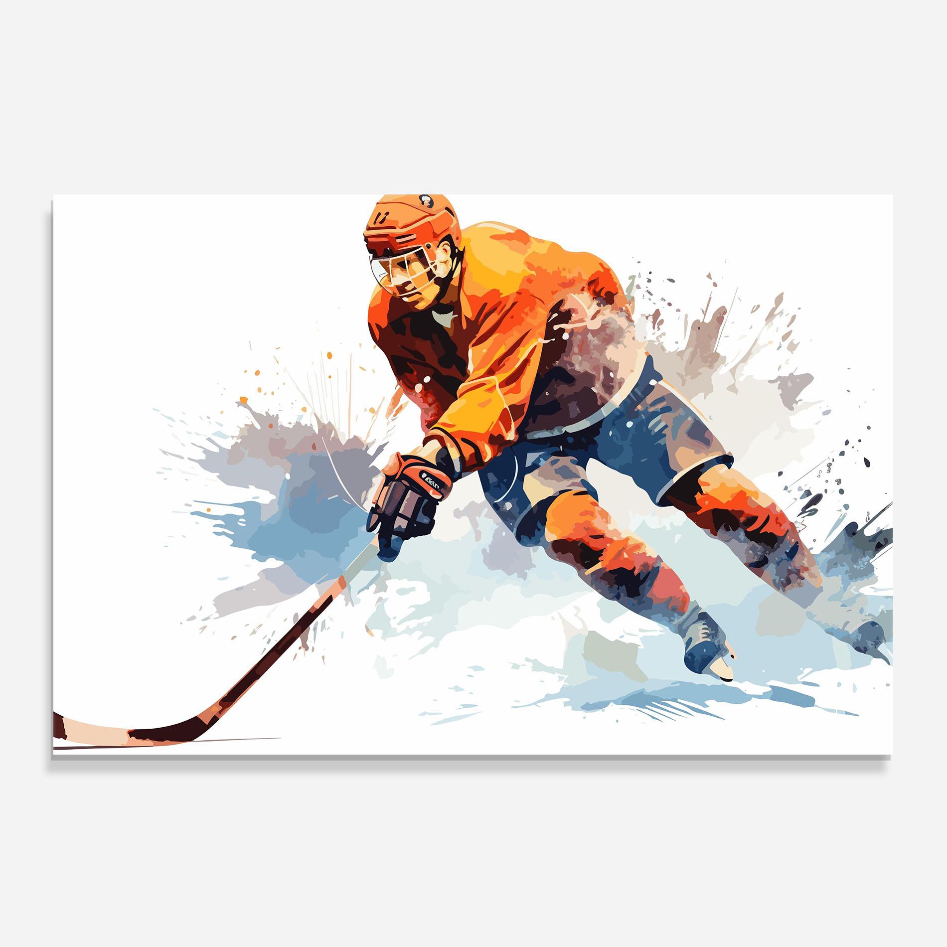 Panou Sticla Bucatarie Orange Hockey mockup 0