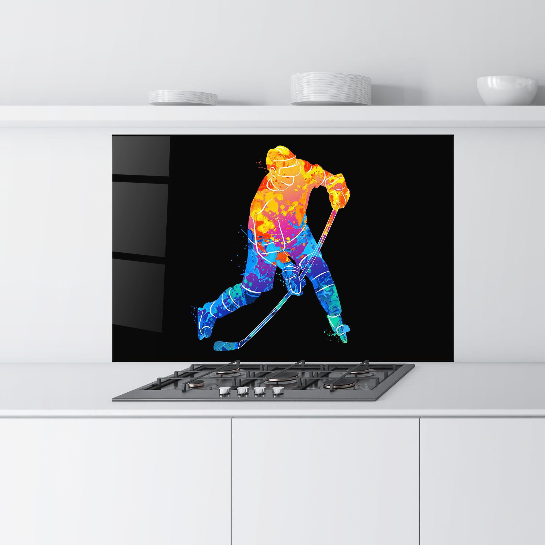 Panou Sticla Bucatarie Color Mix Hockey mockup 9