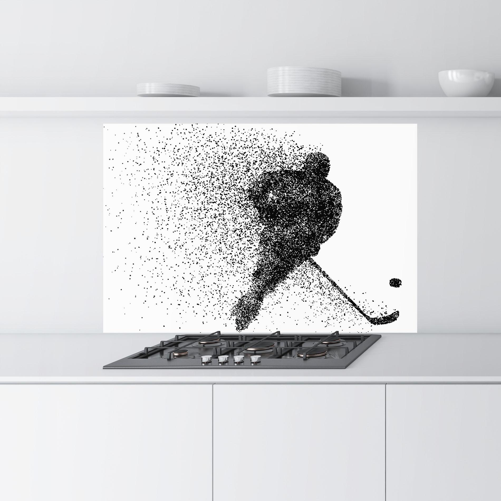 Panou Sticla Bucatarie Hockey Art mockup 9