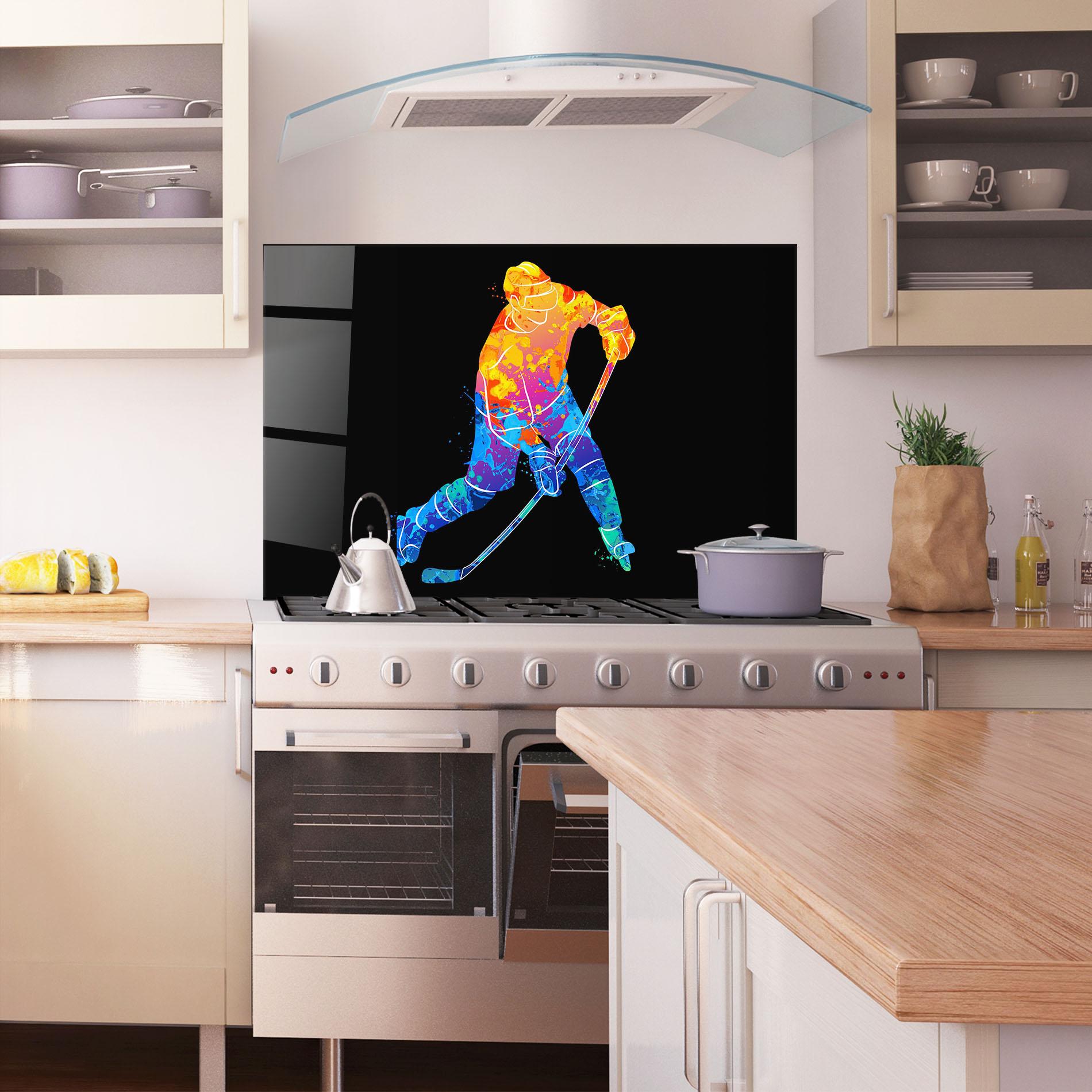 Panou Sticla Bucatarie Color Mix Hockey mockup 1