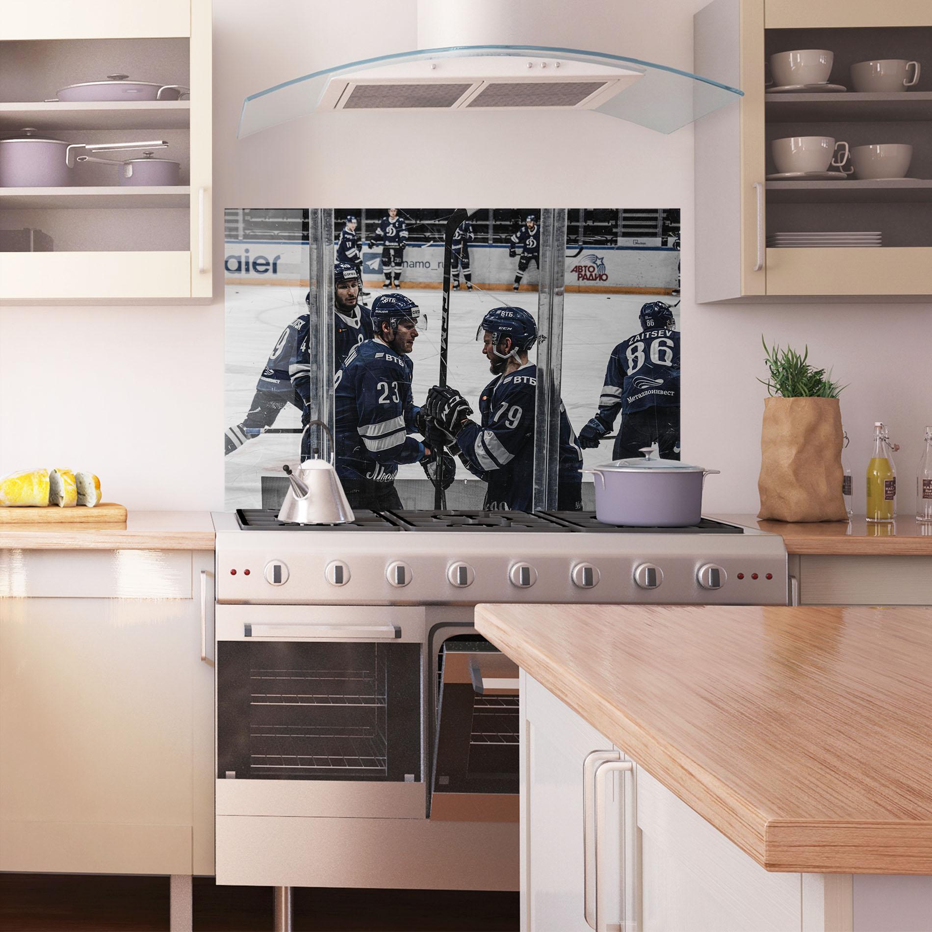 Panou Sticla Bucatarie Hockey Players mockup 1