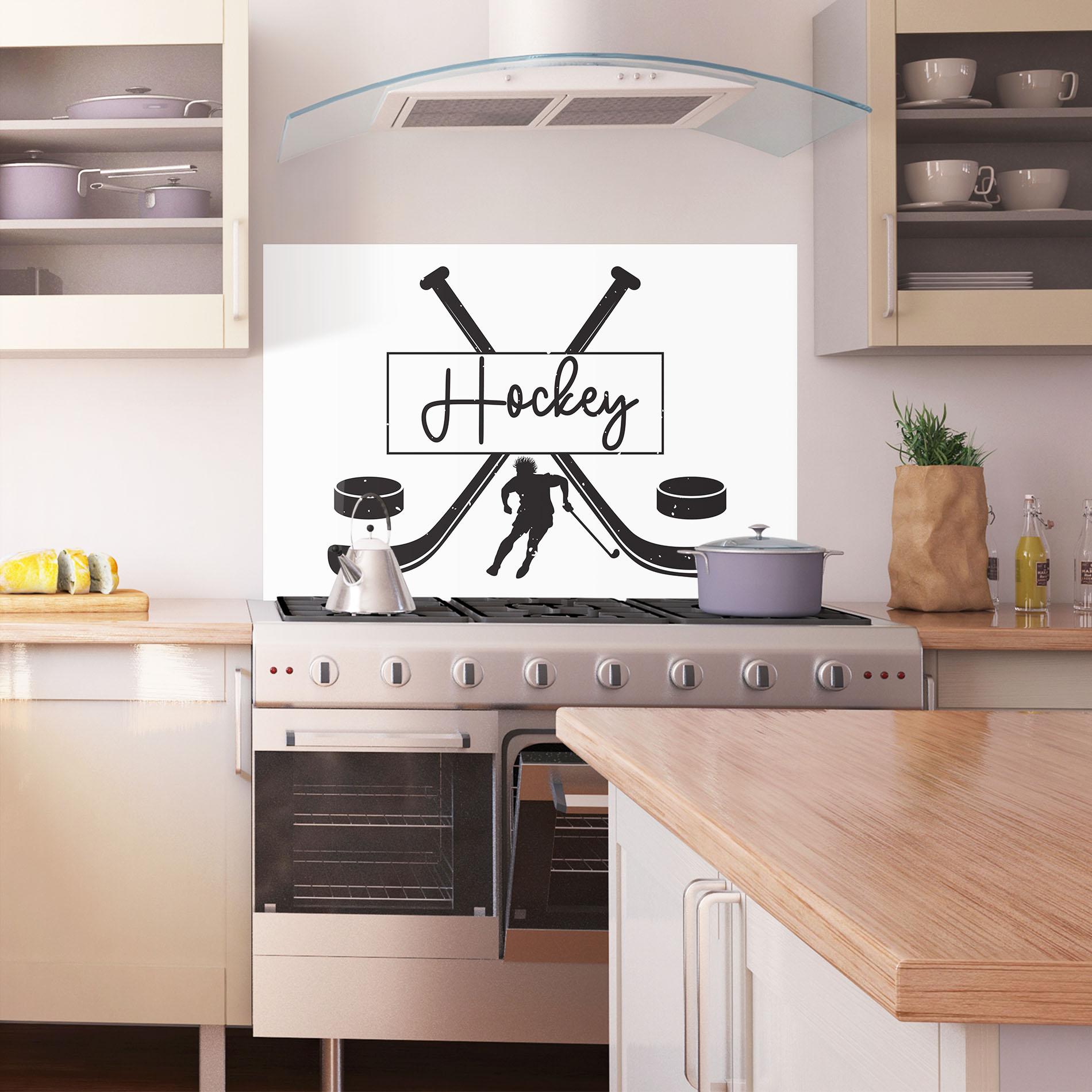 Panou Sticla Bucatarie Hockey Stick mockup 1