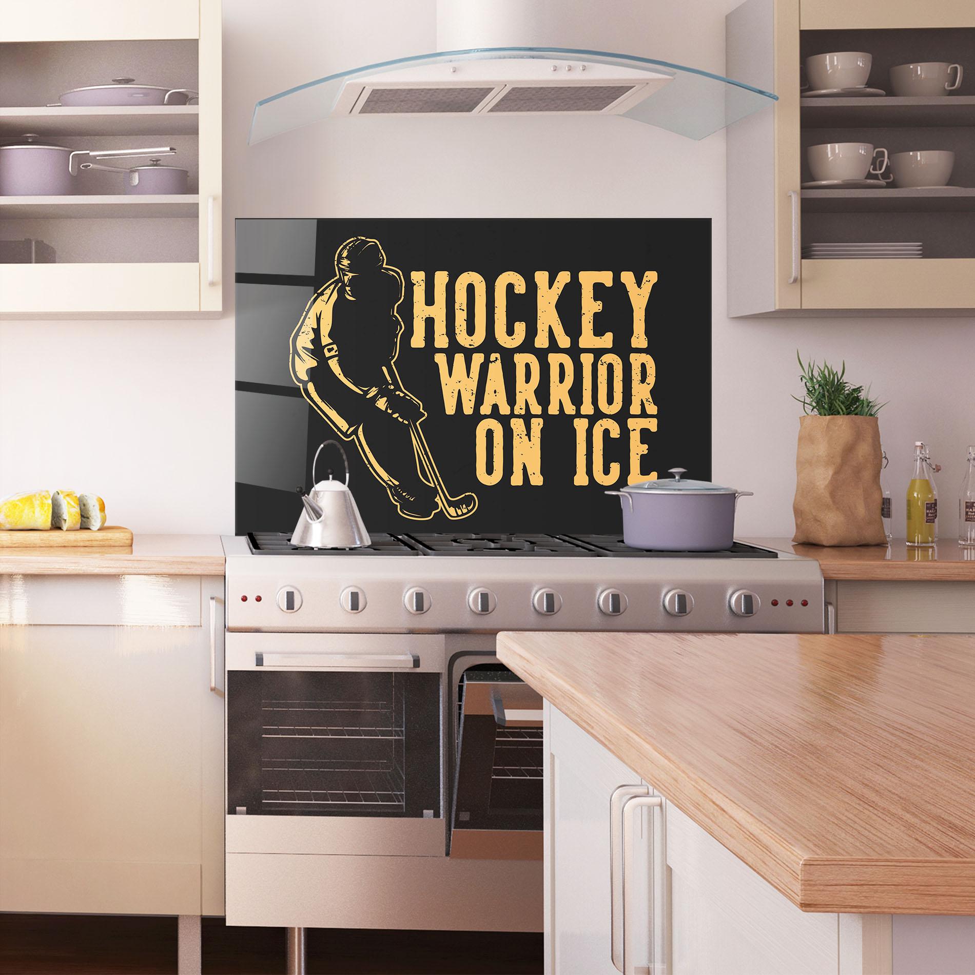 Panou Sticla Bucatarie Hockey Worrior mockup 1