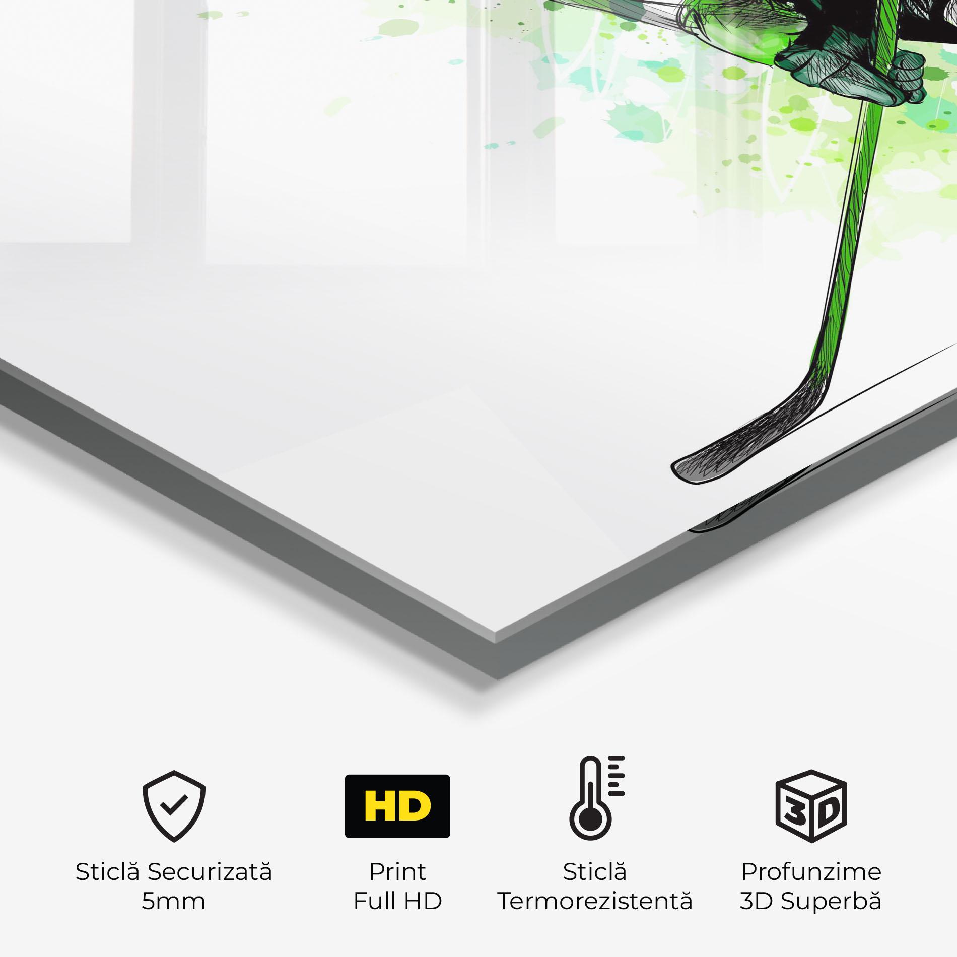 Panou Sticla Bucatarie Green Hockey mockup 2