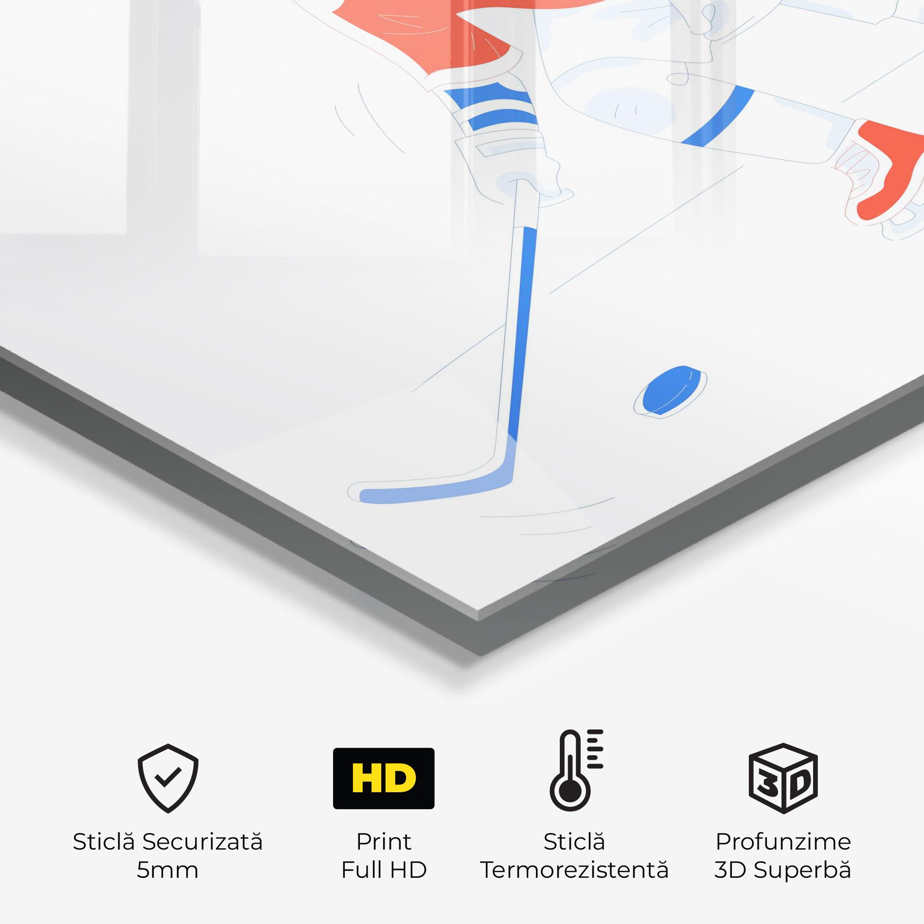 Panou Sticla Bucatarie Orange Blue Hockey mockup 2