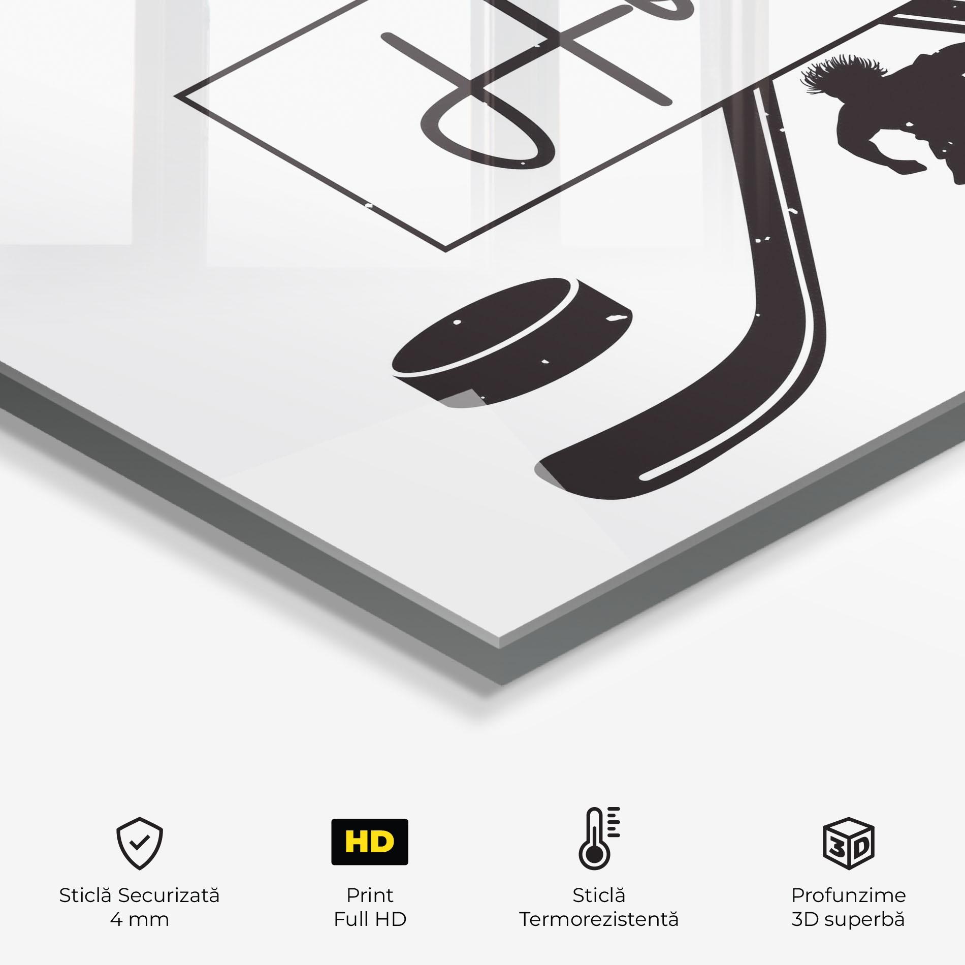 Panou Sticla Bucatarie Hockey Stick mockup 2