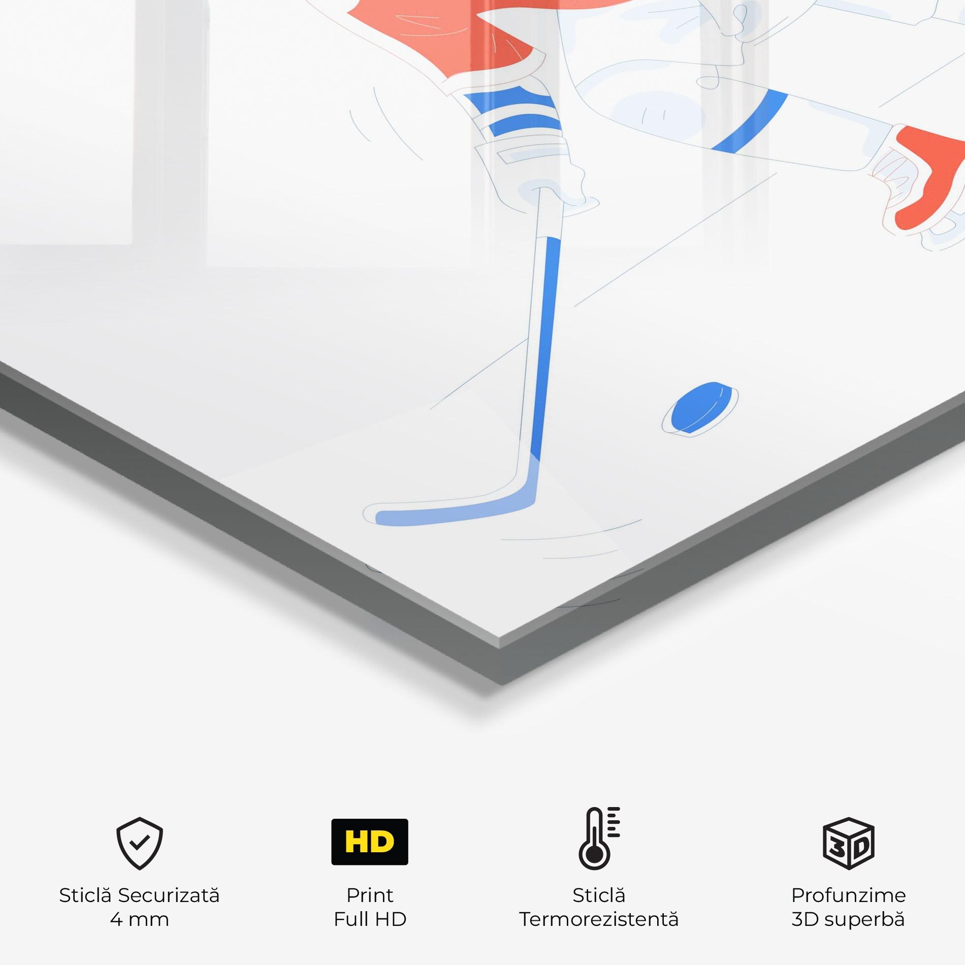 Panou Sticla Bucatarie Orange Blue Hockey mockup 2