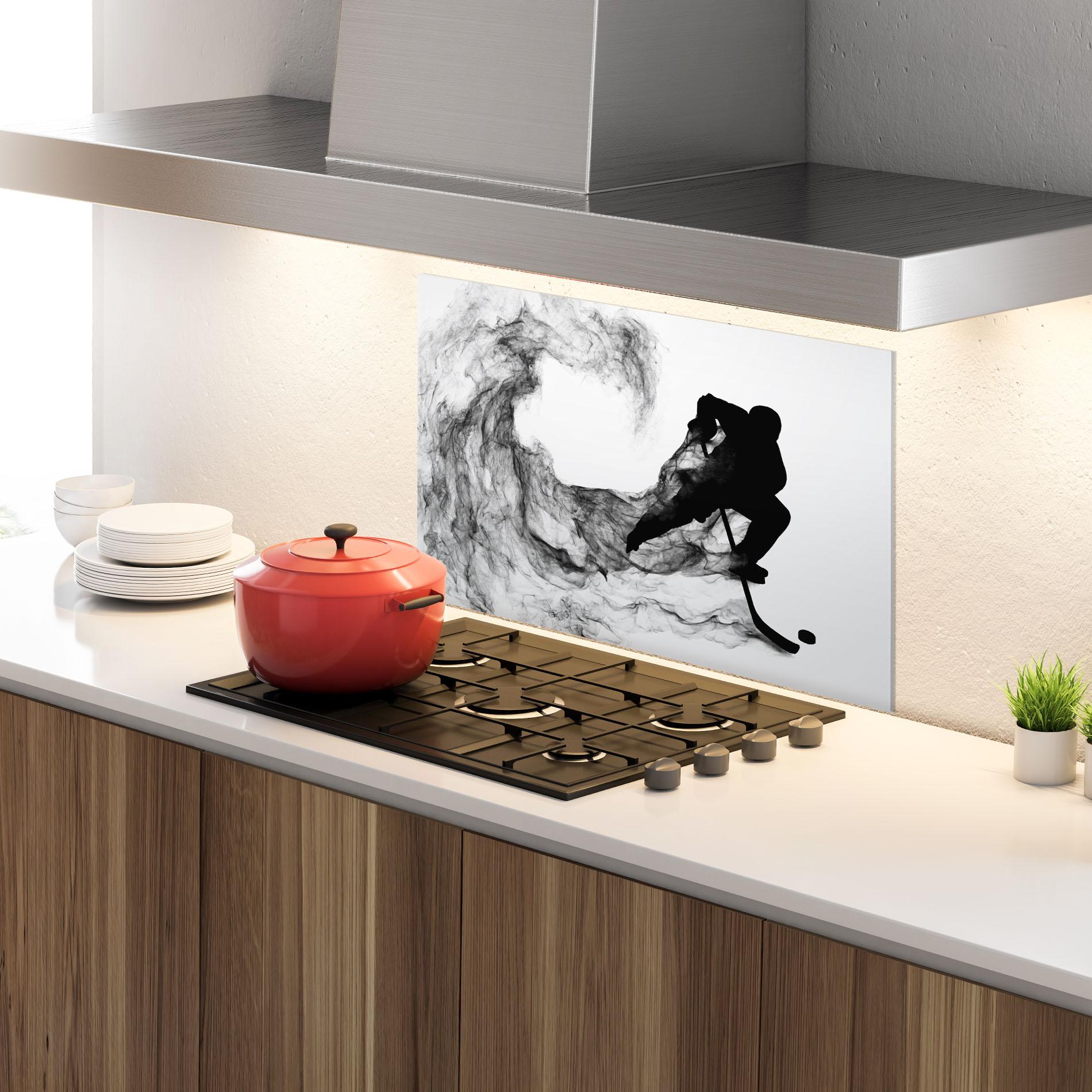 Panou Sticla Bucatarie Black Smoke Hockey mockup 4