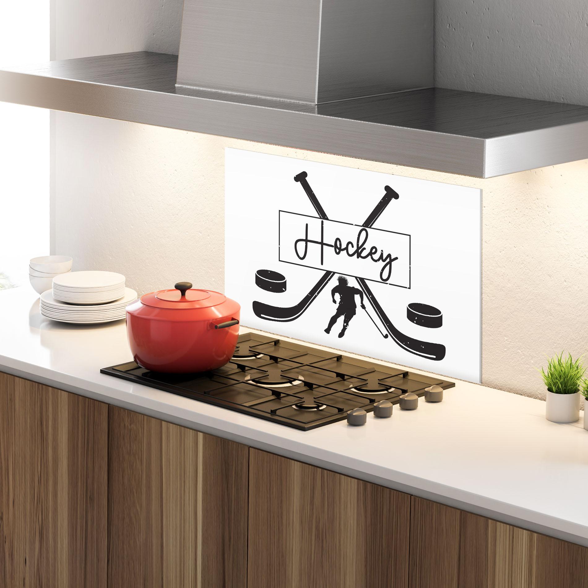 Panou Sticla Bucatarie Hockey Stick mockup 4